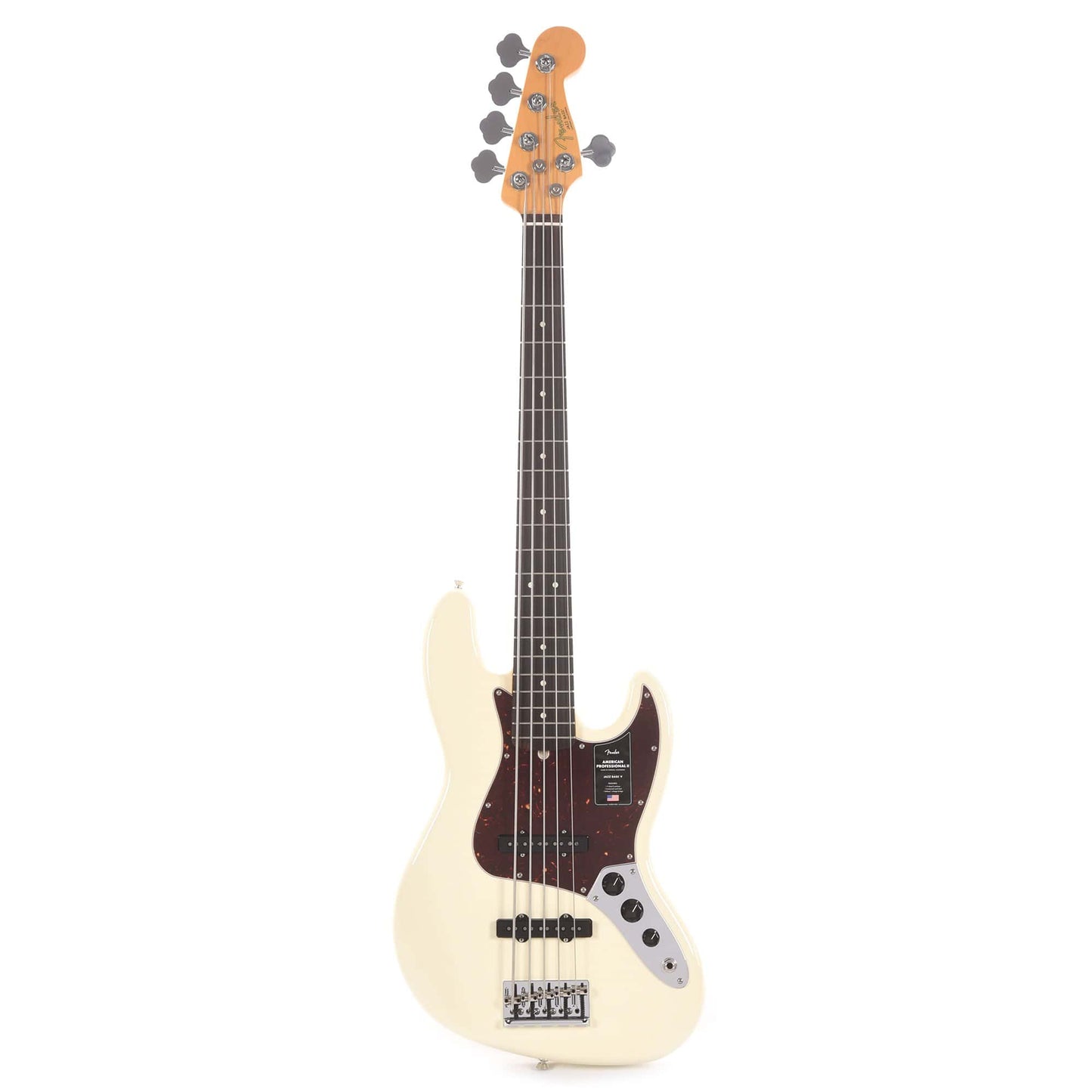 Fender American Professional II Jazz Bass V Olympic White Bass Guitars / 5-String or More