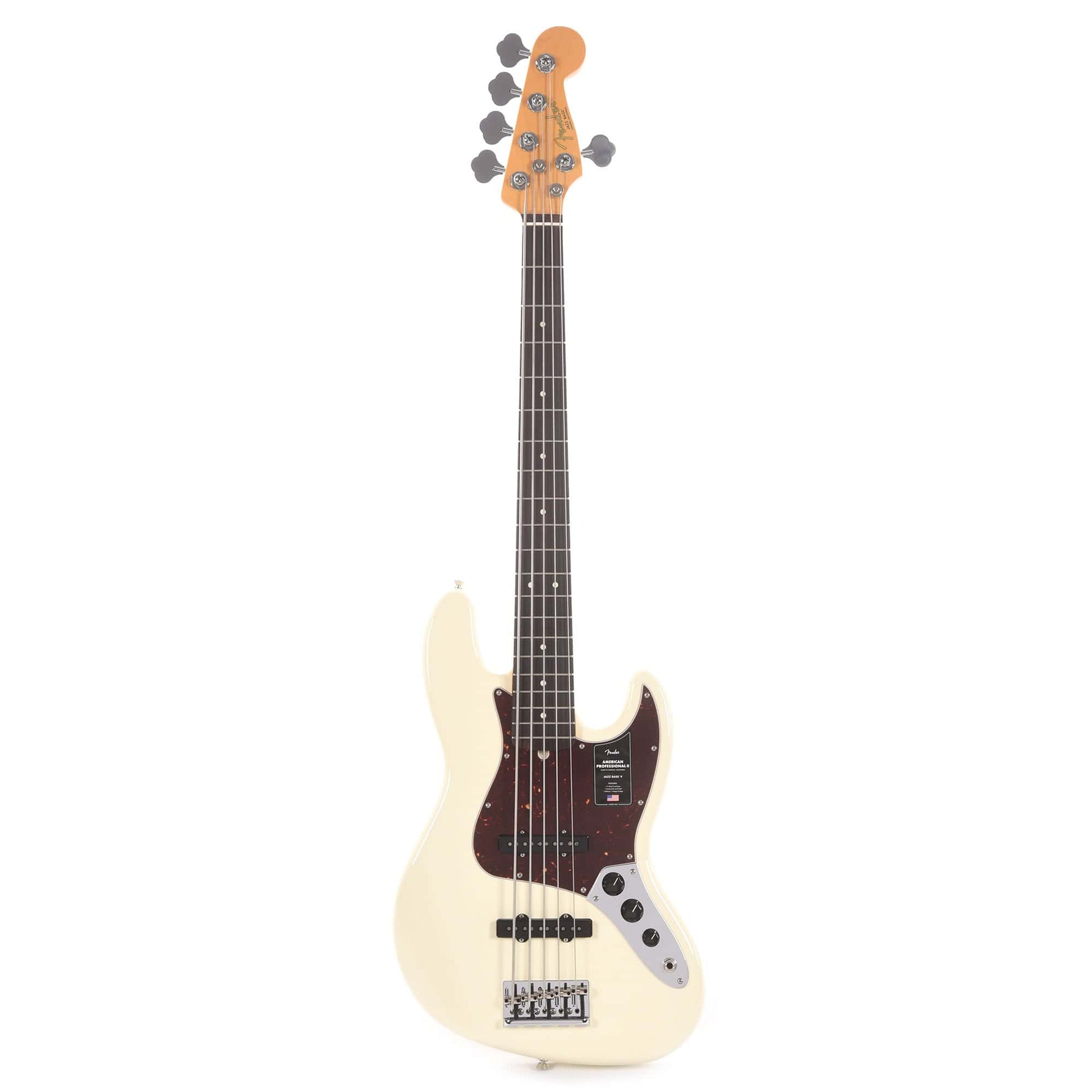 Fender American Professional II Jazz Bass V Olympic White Bass Guitars / 5-String or More