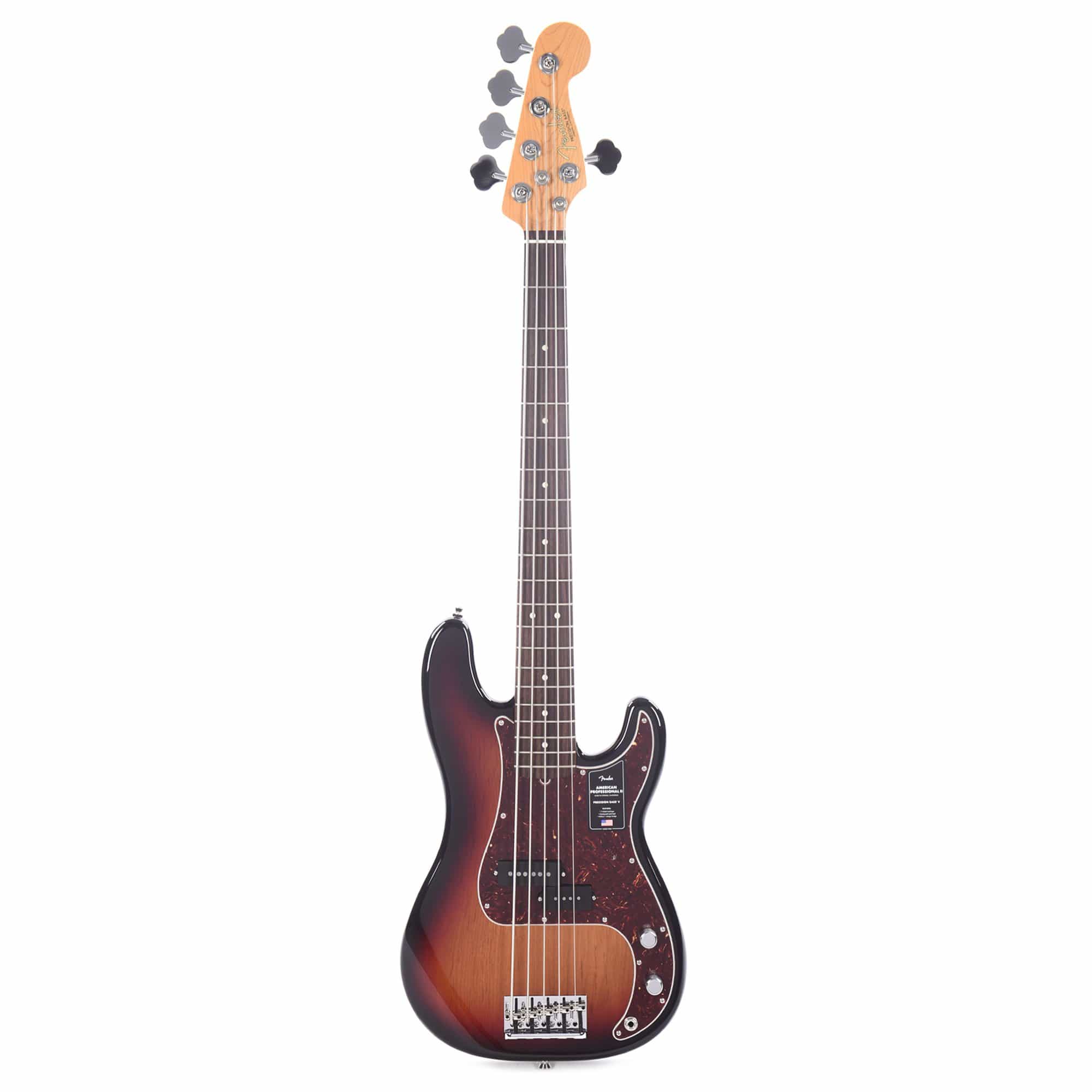 Fender American Professional II Precision Bass V 3-Tone Sunburst Bass Guitars / 5-String or More