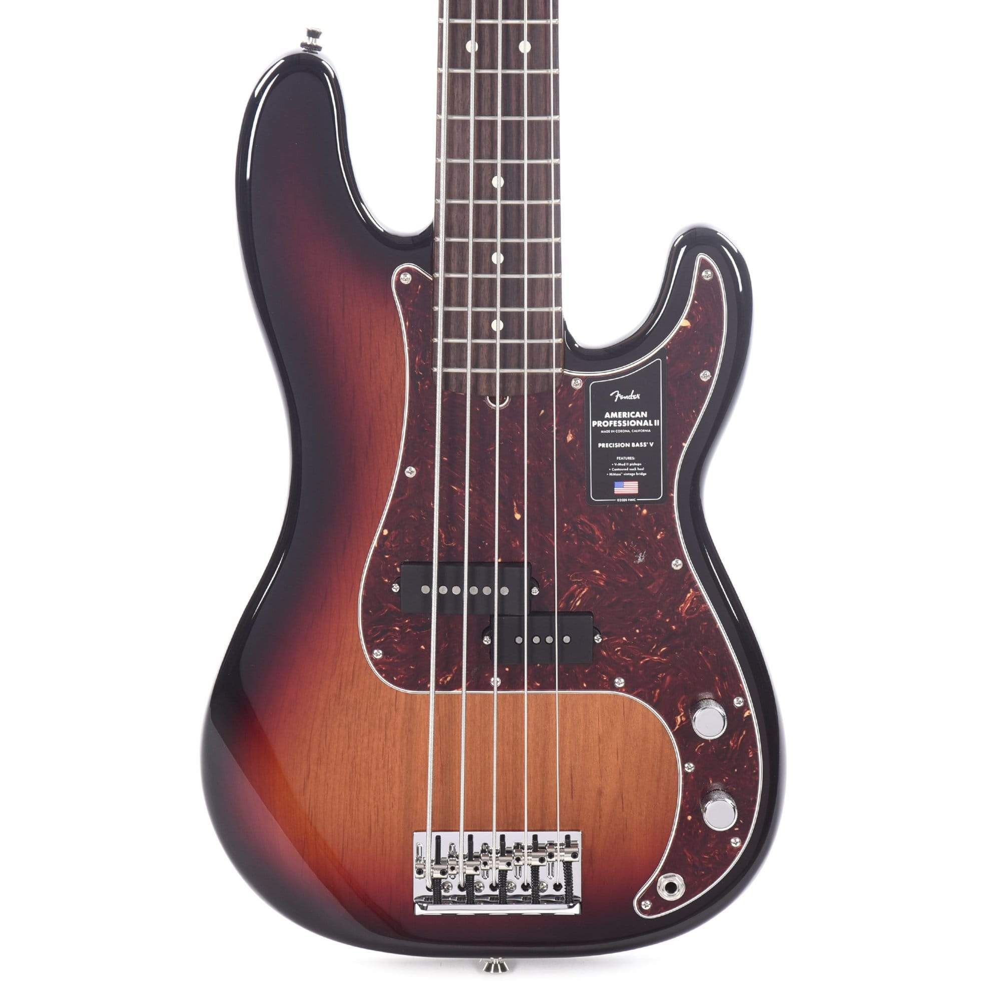Fender American Professional II Precision Bass V 3-Tone Sunburst Bass Guitars / 5-String or More