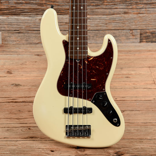 Fender American Standard Jazz Bass V White Bass Guitars / 5-String or More