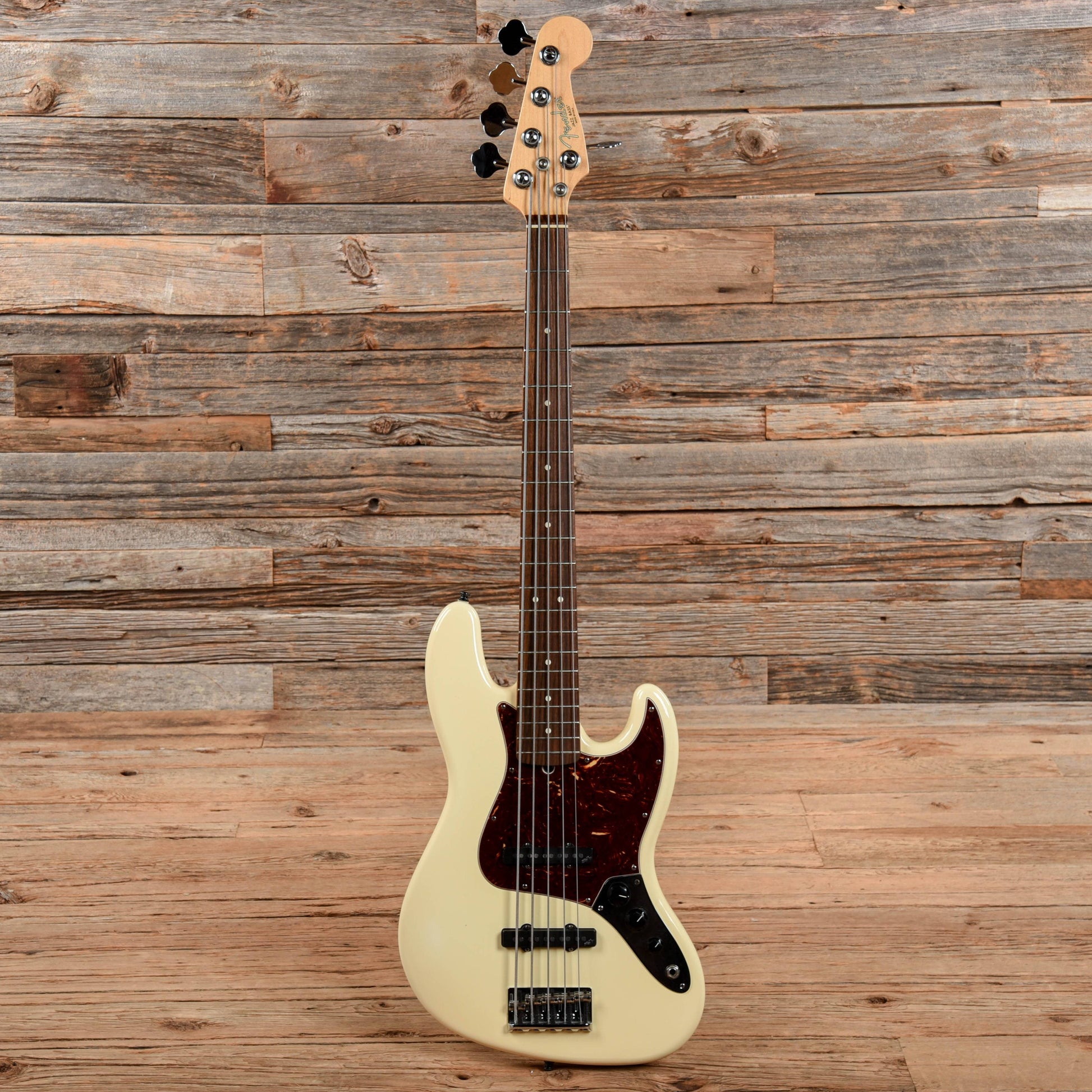 Fender American Standard Jazz Bass V White Bass Guitars / 5-String or More