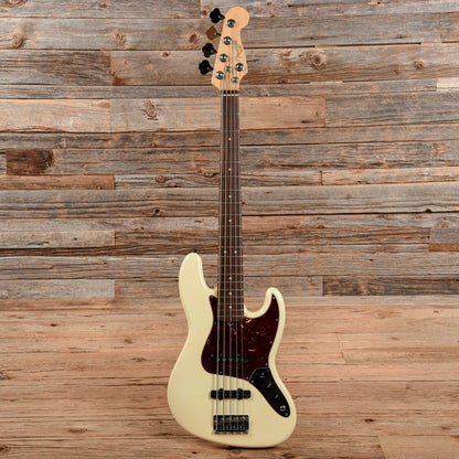 Fender American Standard Jazz Bass V White Bass Guitars / 5-String or More