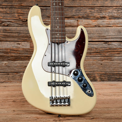 Fender American Standard Jazz Bass V White Bass Guitars / 5-String or More