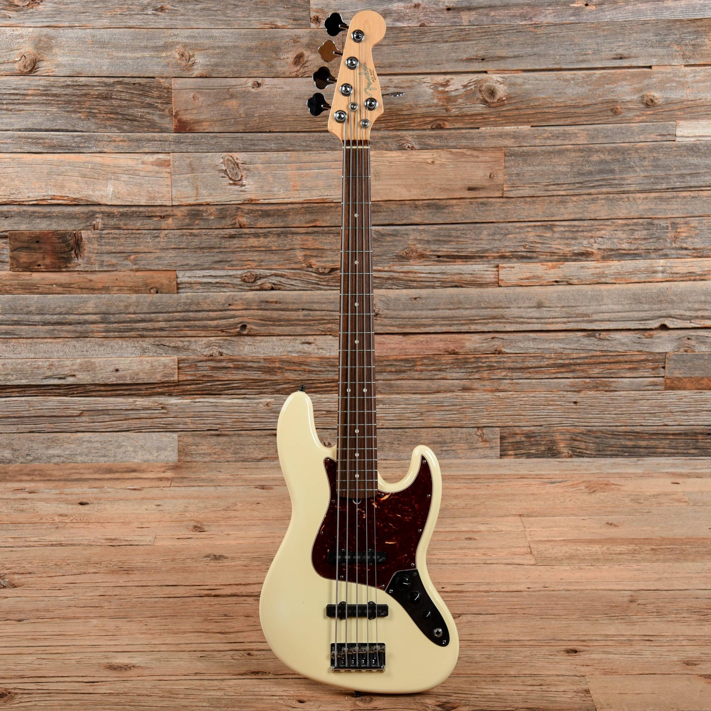 Fender American Standard Jazz Bass V White Bass Guitars / 5-String or More
