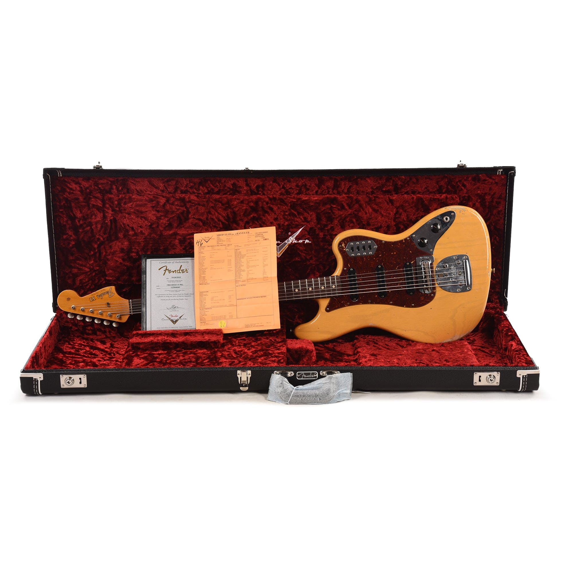 Fender Custom Shop 1962 Bass VI Ash Relic Butterscotch Blonde w/Tortoise Pickguard Bass Guitars / 5-String or More