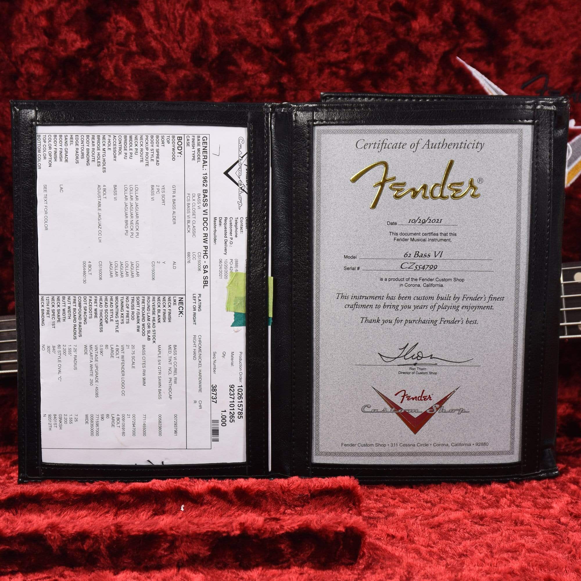 Fender Custom Shop 1962 Bass VI 