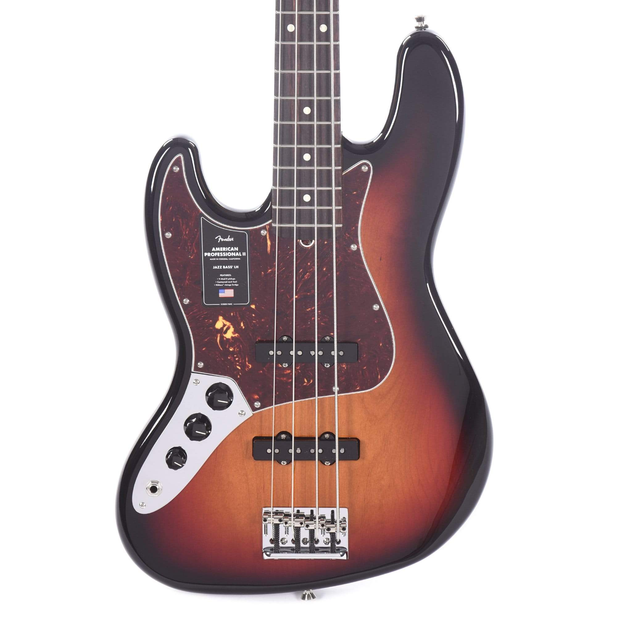 Fender American Professional II Jazz Bass 3-Tone Sunburst LEFTY Bass Guitars / Left-Handed