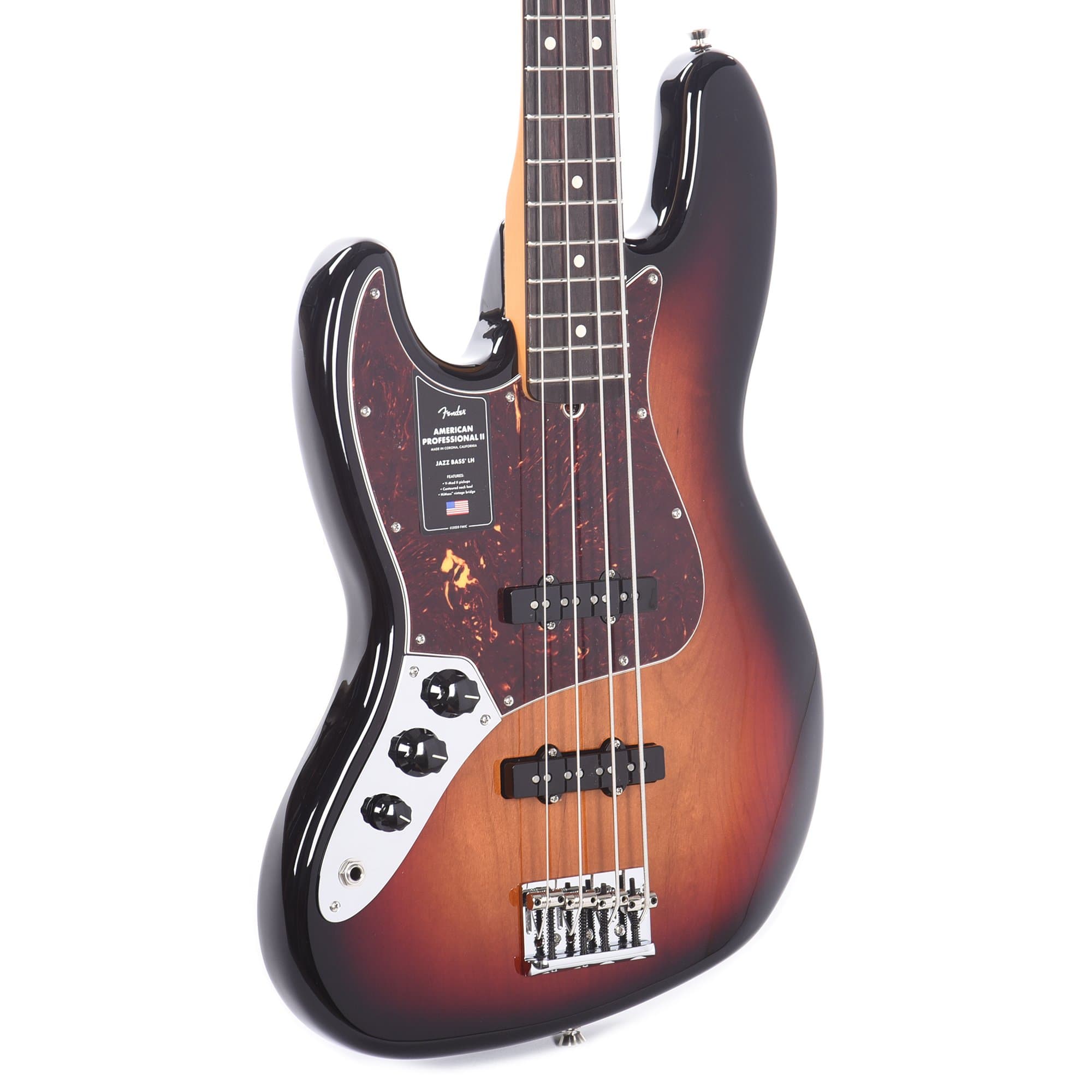 Fender American Professional II Jazz Bass 3-Tone Sunburst LEFTY Bass Guitars / Left-Handed