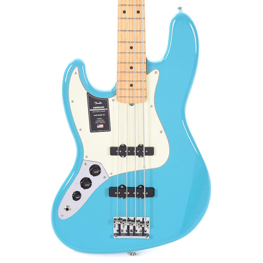 Fender American Professional II Jazz Bass Miami Blue LEFTY Bass Guitars / Left-Handed