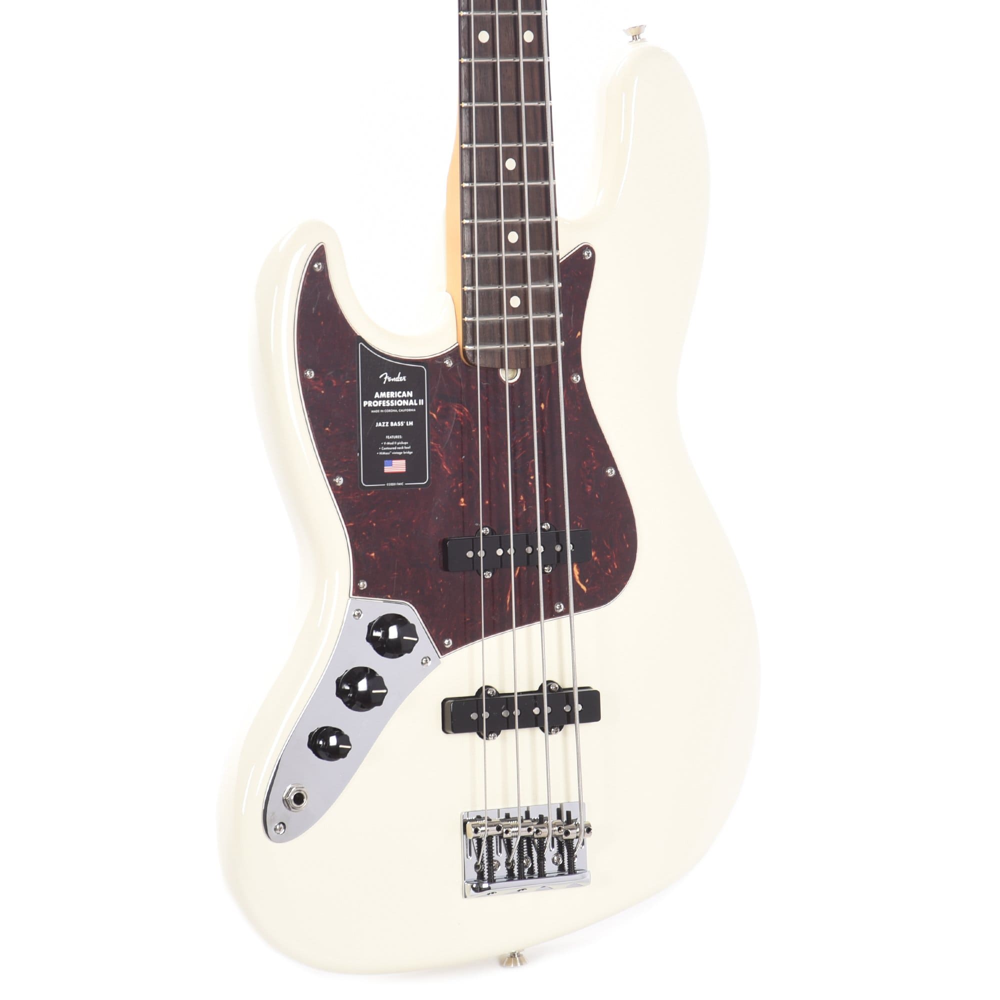 Fender American Professional II Jazz Bass Olympic White LEFTY Bass Guitars / Left-Handed