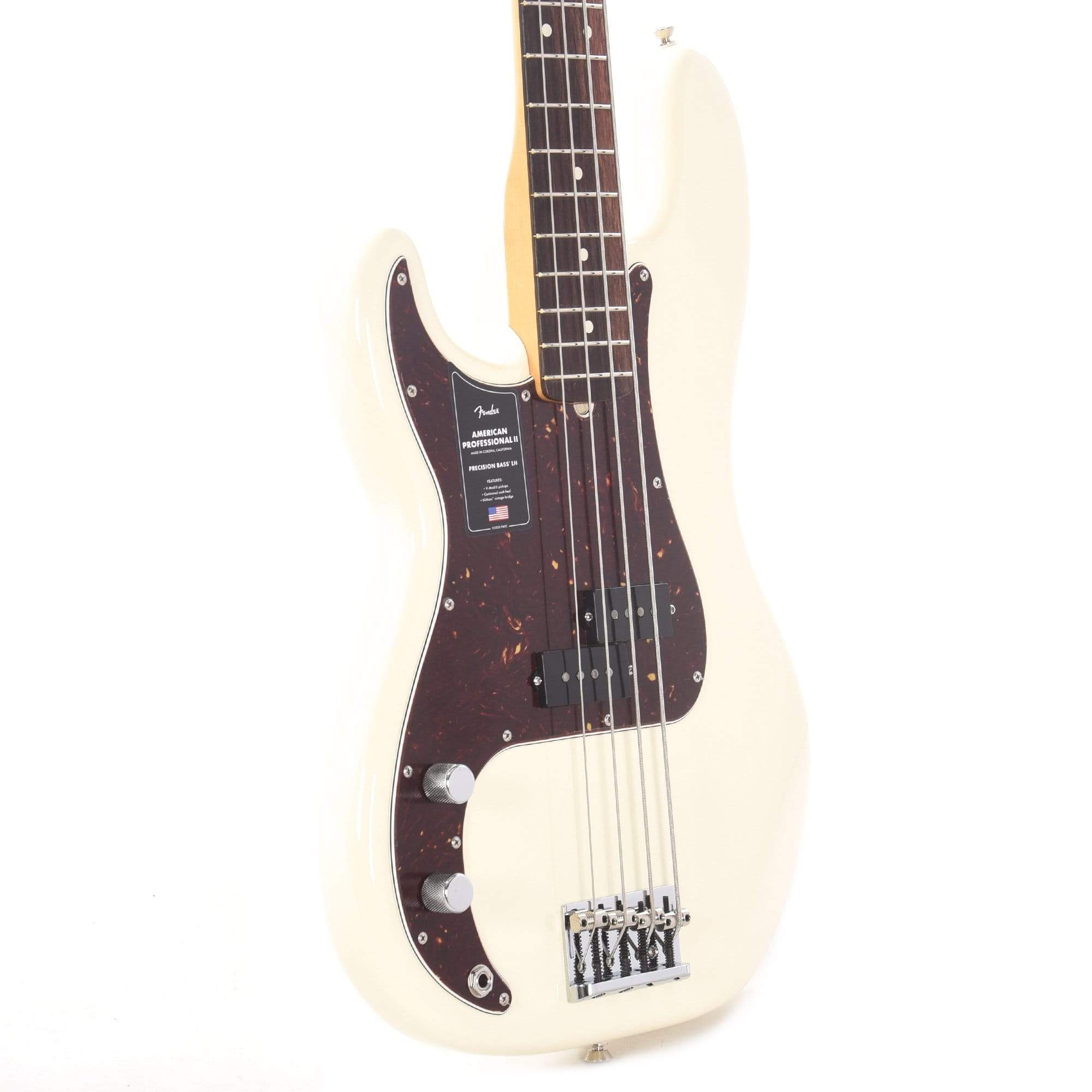 Fender American Professional II Precision Bass Olympic White LEFTY Bass Guitars / Left-Handed