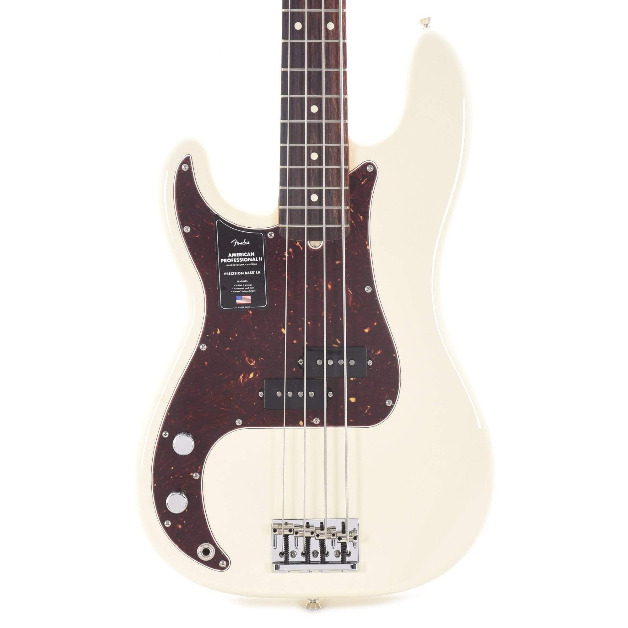 Fender American Professional II Precision Bass Olympic White LEFTY Bass Guitars / Left-Handed