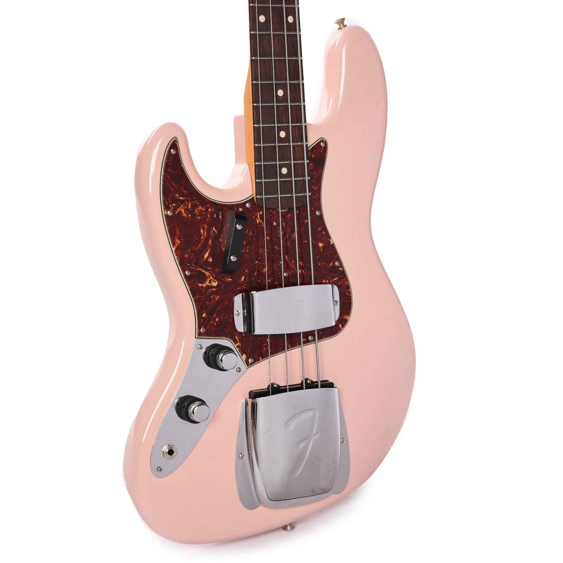 Fender Custom Shop 1960 Jazz Bass LEFTY Deluxe Closet Classic Aged Shell Pink w/Painted Headcap Bass Guitars / Left-Handed
