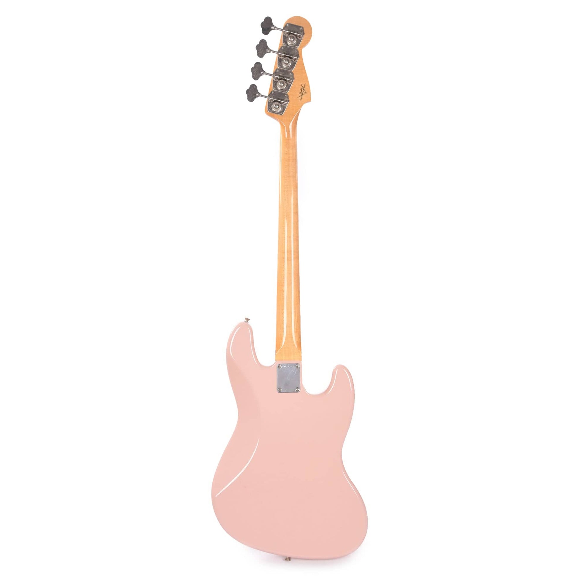 Fender Custom Shop 1960 Jazz Bass LEFTY Deluxe Closet Classic Aged Shell Pink w/Painted Headcap Bass Guitars / Left-Handed