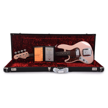 Fender Custom Shop 1960 Jazz Bass LEFTY Deluxe Closet Classic Aged Shell Pink w/Painted Headcap Bass Guitars / Left-Handed