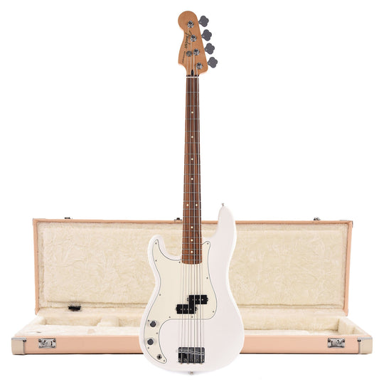 Fender Player Precision Bass LEFTY Polar White and Hardshell Case Jazz Bass/Precision Bass Shell Pink w/Cream Interior Bass Guitars / Left-Handed