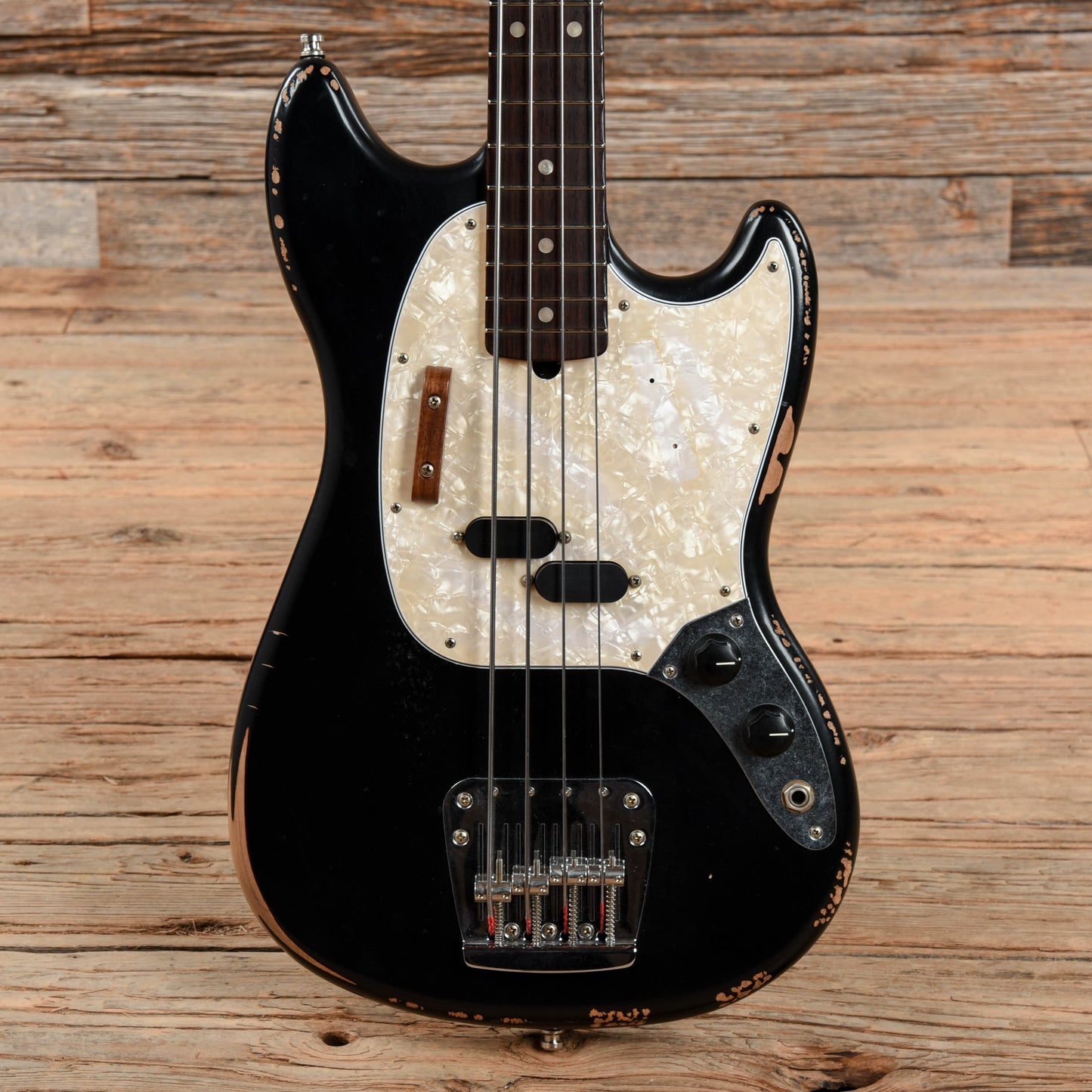 Fender Justin Meldal-Johnsen Road Worn Signature Mustang Bass Black 2020 Bass Guitars / Short Scale