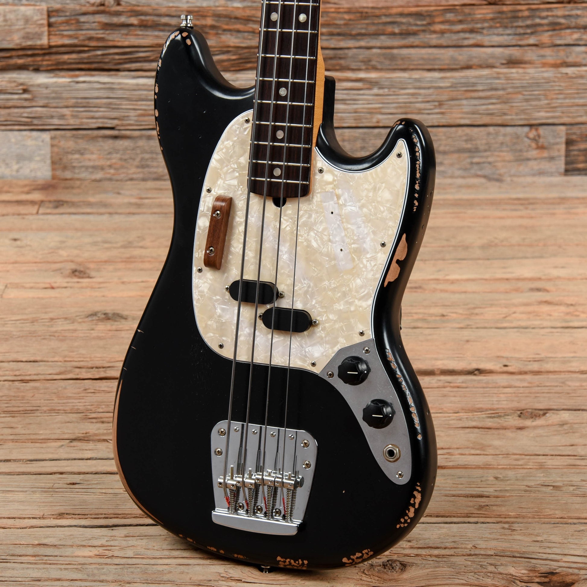 Fender Justin Meldal-Johnsen Road Worn Signature Mustang Bass Black 2020 Bass Guitars / Short Scale