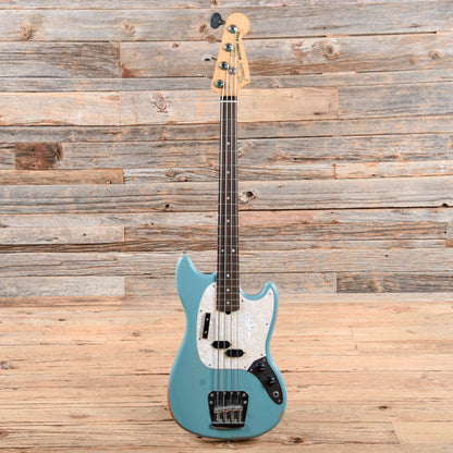 Fender Justin Meldal-Johnsen Road Worn Signature Mustang Bass Daphne Blue 2018 Bass Guitars / Short Scale