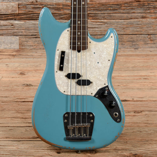 Fender Justin Meldal-Johnsen Road Worn Signature Mustang Bass Faded Daphne Blue 2020 Bass Guitars / Short Scale