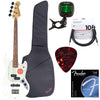 Fender Offset Series Mustang Bass PJ PF Olympic White w/Gig Bag, Tuner, Cables, Picks and Strings Bundle Bass Guitars / Short Scale