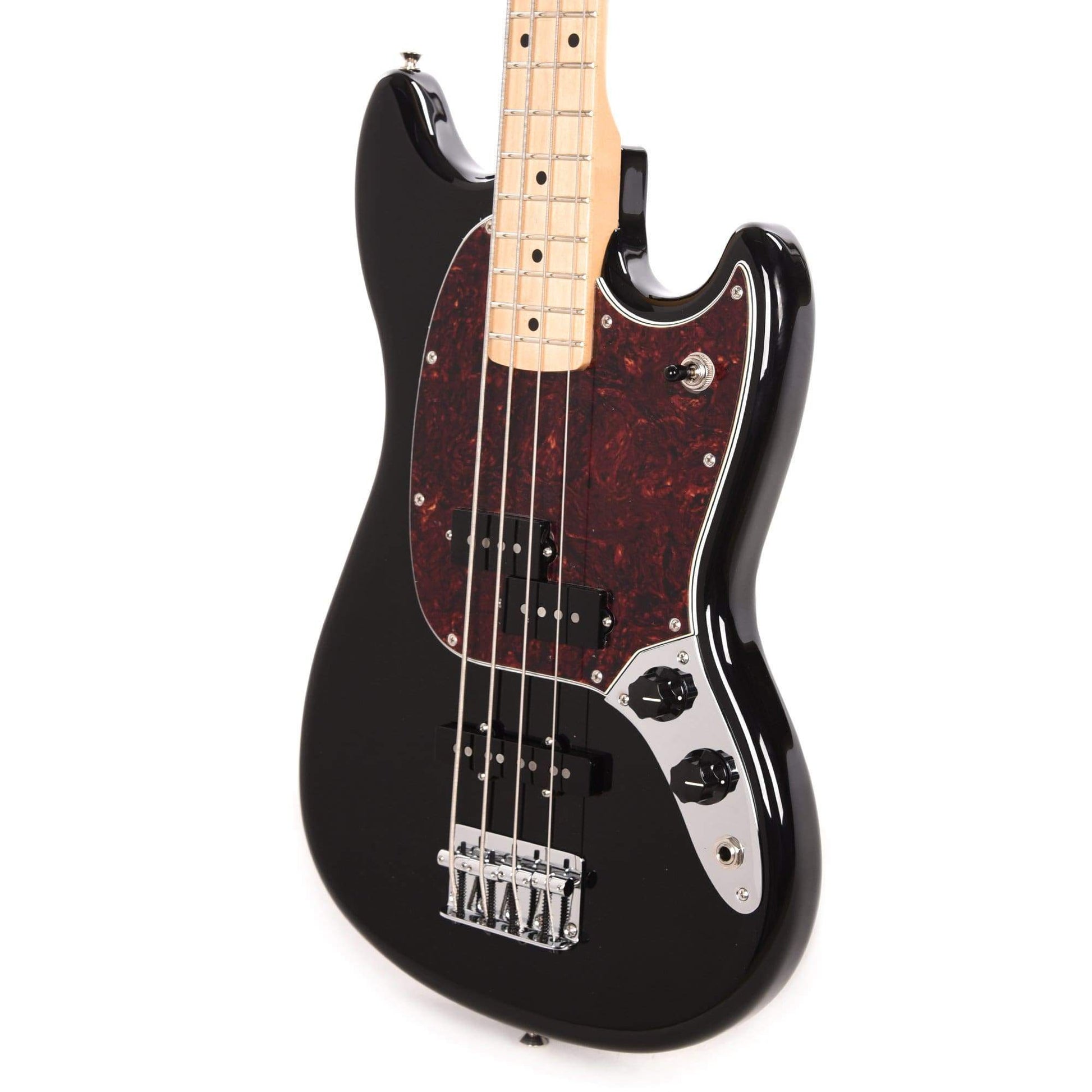 Fender Player Mustang Bass PJ Black w/Tortoise Pickguard Bass Guitars / Short Scale