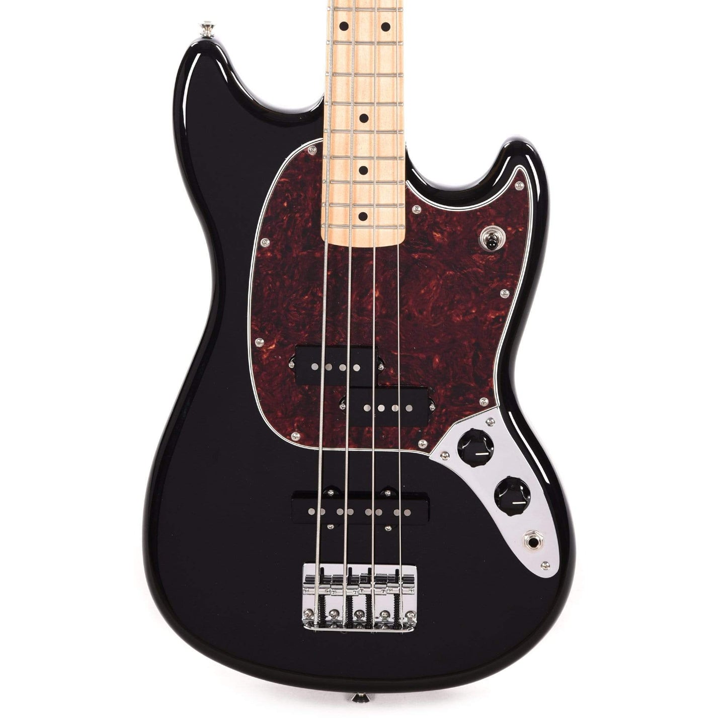 Fender Player Mustang Bass PJ Black w/Tortoise Pickguard Bass Guitars / Short Scale