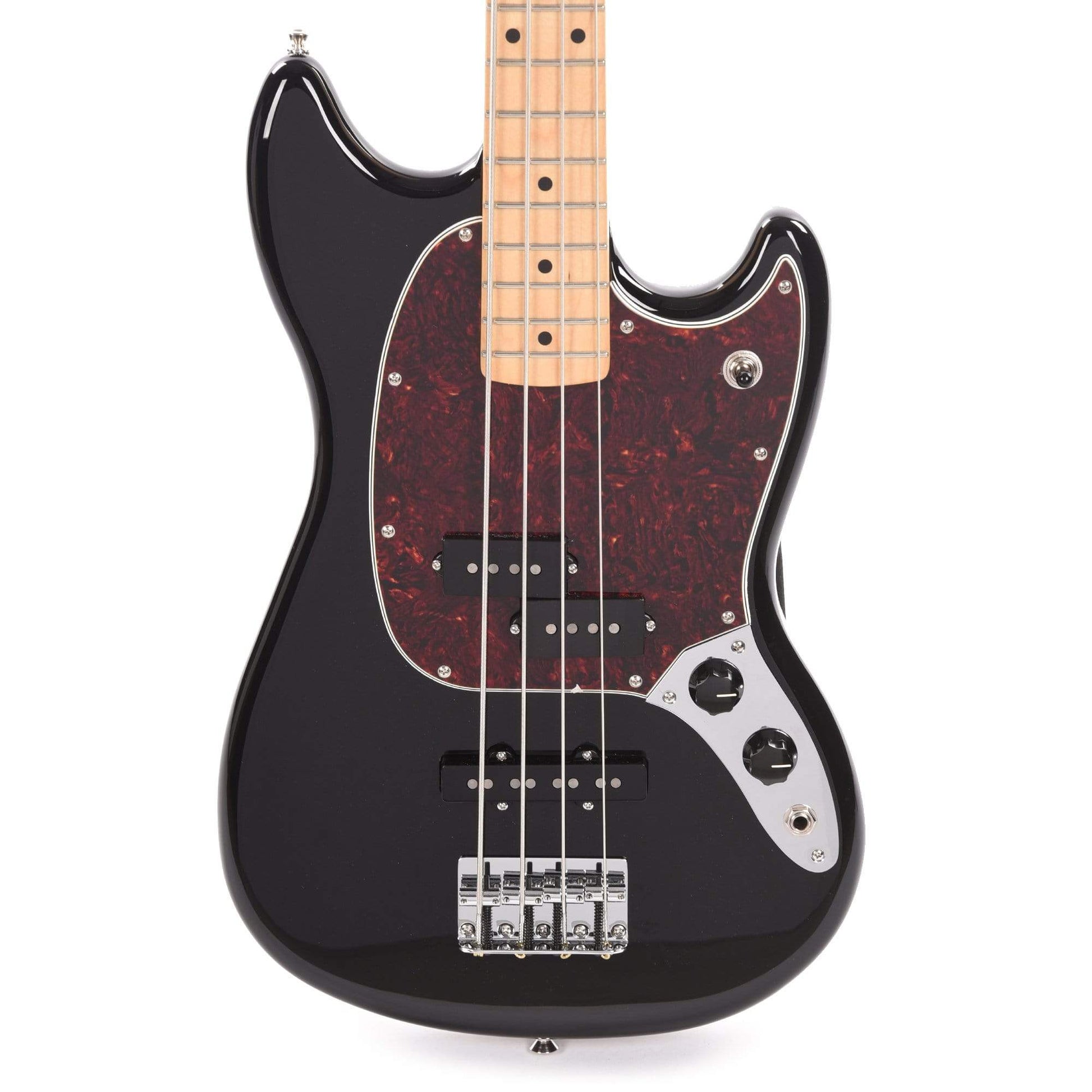 Fender Player Mustang Bass PJ Black w/Tortoise Pickguard Bass Guitars / Short Scale
