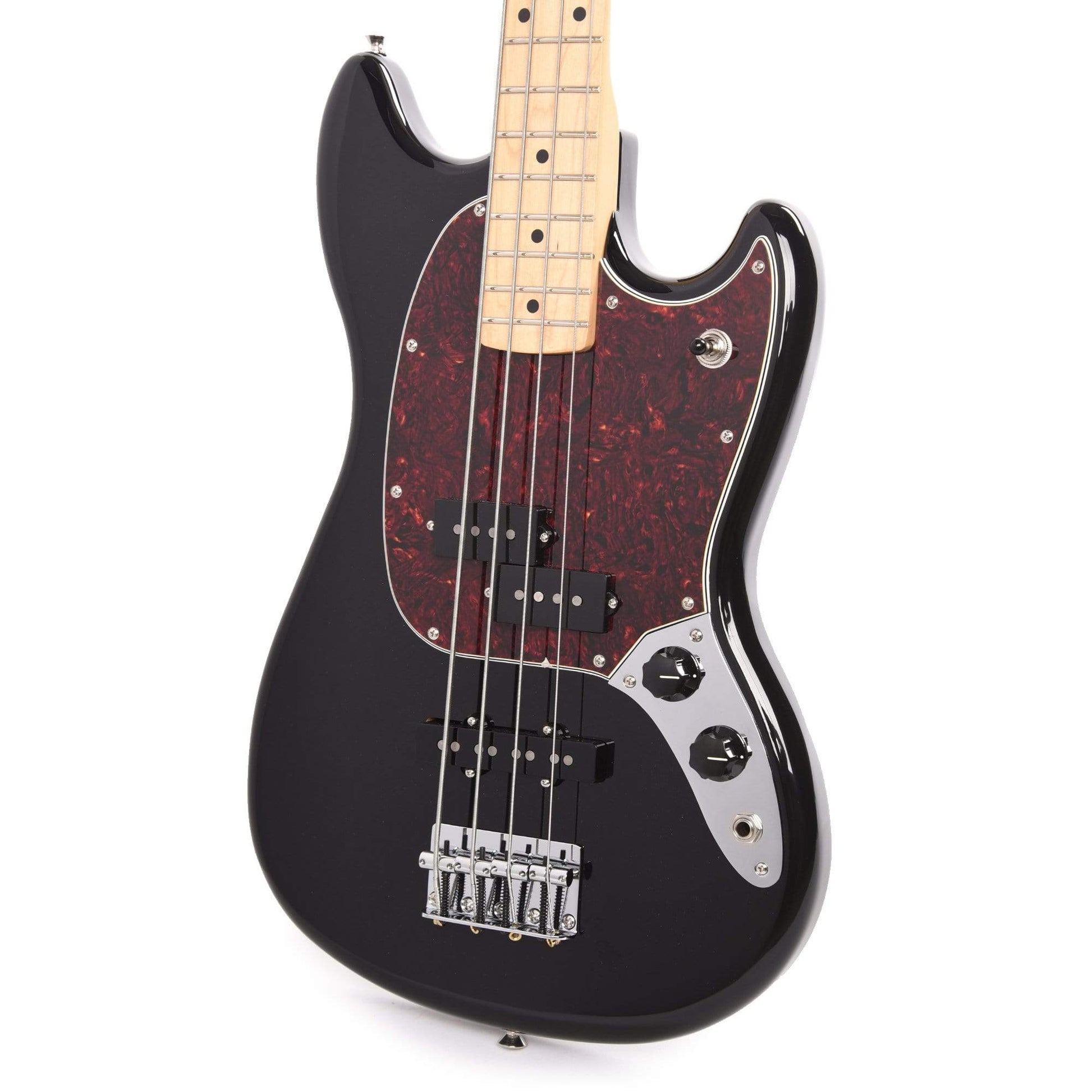 Fender Player Mustang Bass PJ Black w/Tortoise Pickguard Bass Guitars / Short Scale