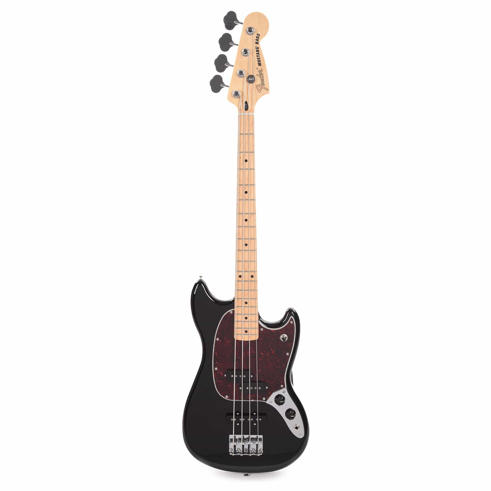 Fender Player Mustang Bass PJ Black w/Tortoise Pickguard Bass Guitars / Short Scale