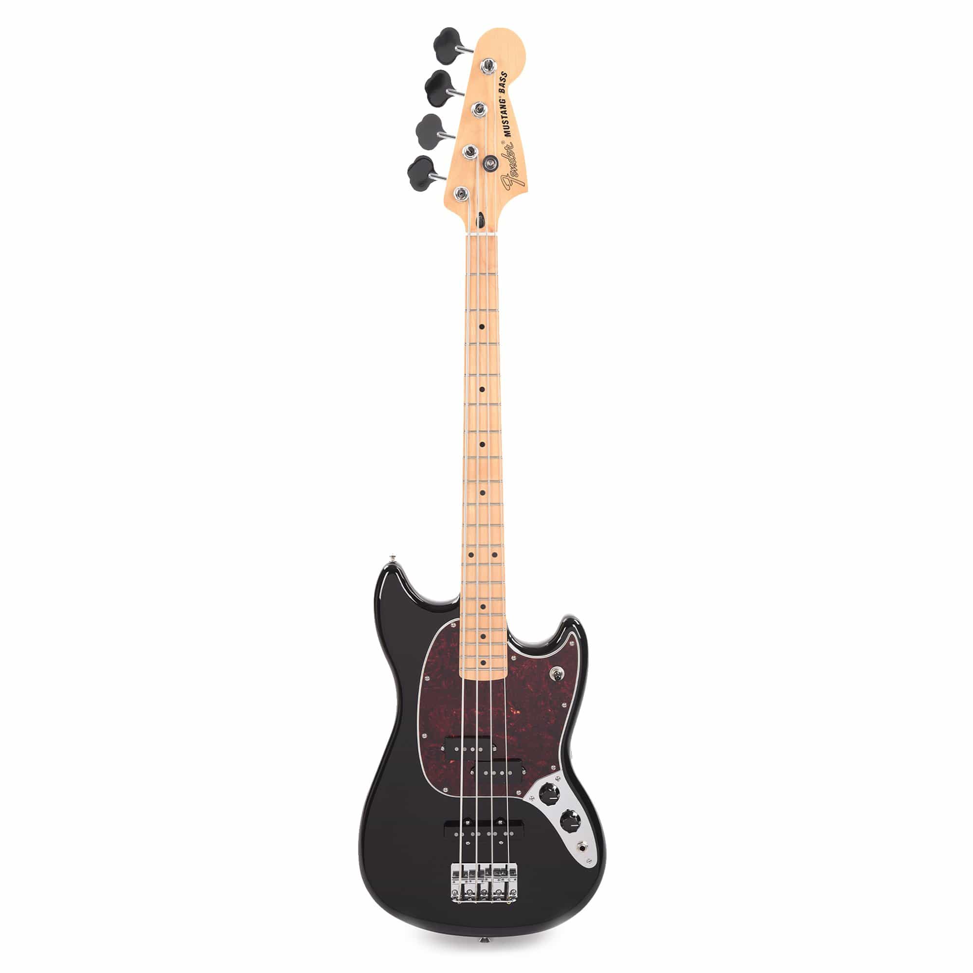 Fender Player Mustang Bass PJ Black w/Tortoise Pickguard Bass Guitars / Short Scale
