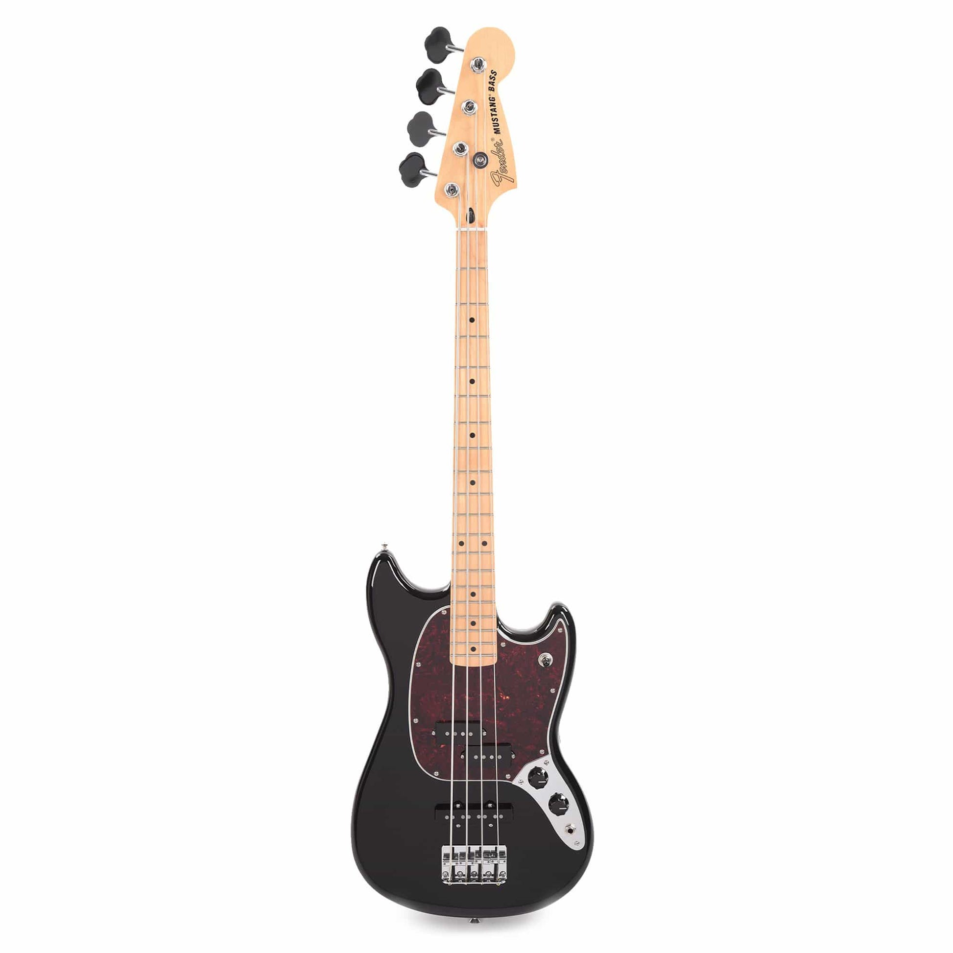 Fender Player Mustang Bass PJ Black w/Tortoise Pickguard Bass Guitars / Short Scale