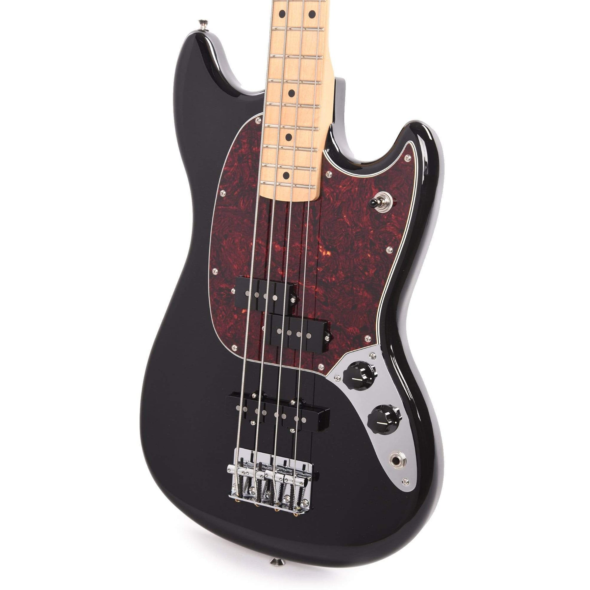 Fender Player Mustang Bass PJ Black w/Tortoise Pickguard Bass Guitars / Short Scale