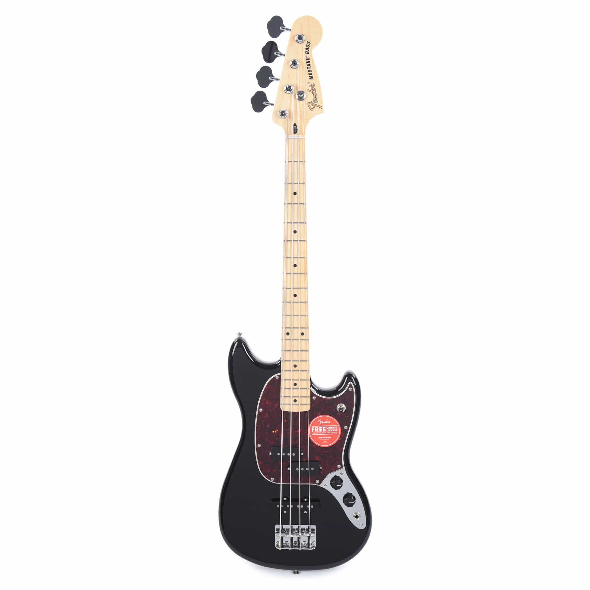 Fender Player Mustang Bass PJ Black w/Tortoise Pickguard Bass Guitars / Short Scale