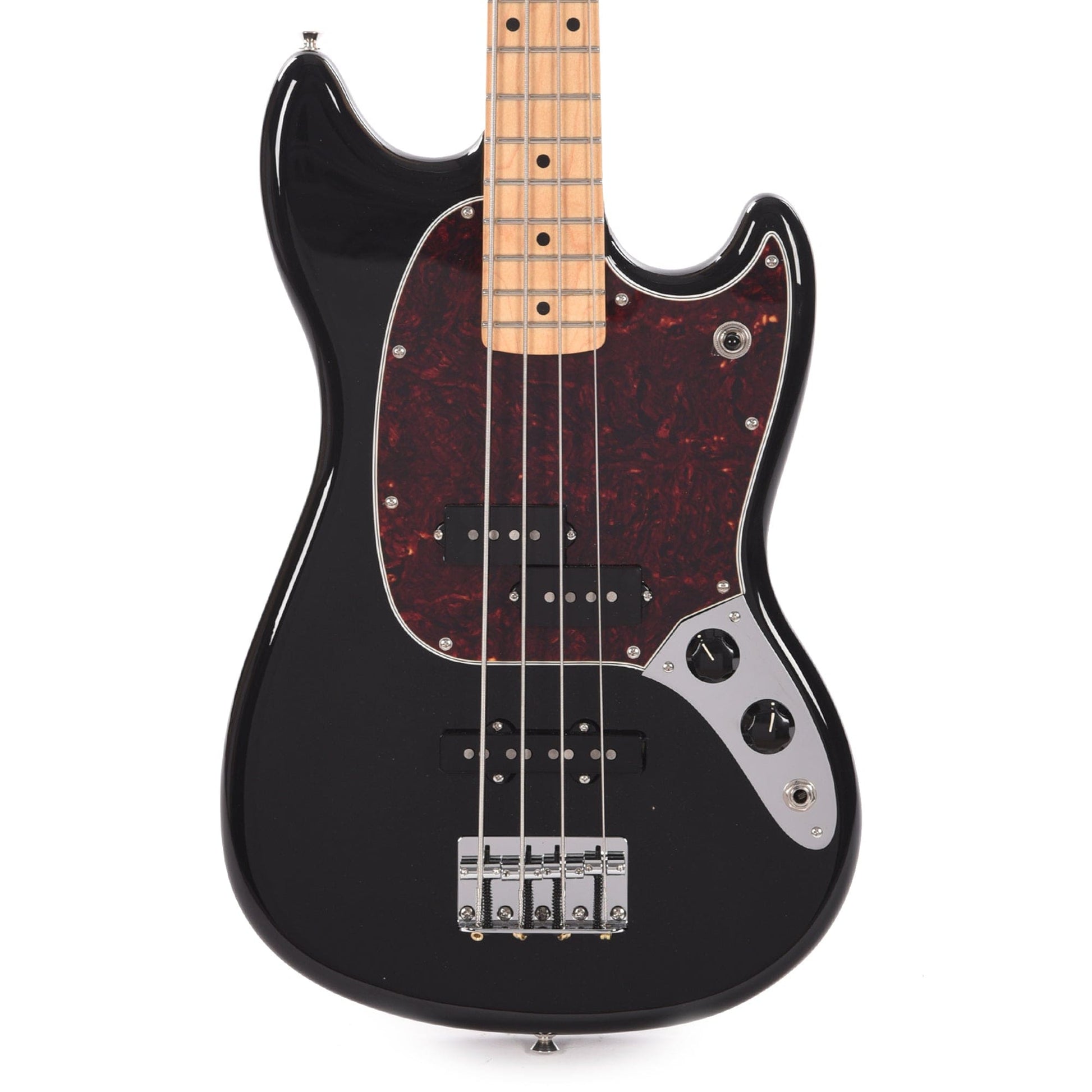 Fender Player Mustang Bass PJ Black w/Tortoise Pickguard Bass Guitars / Short Scale