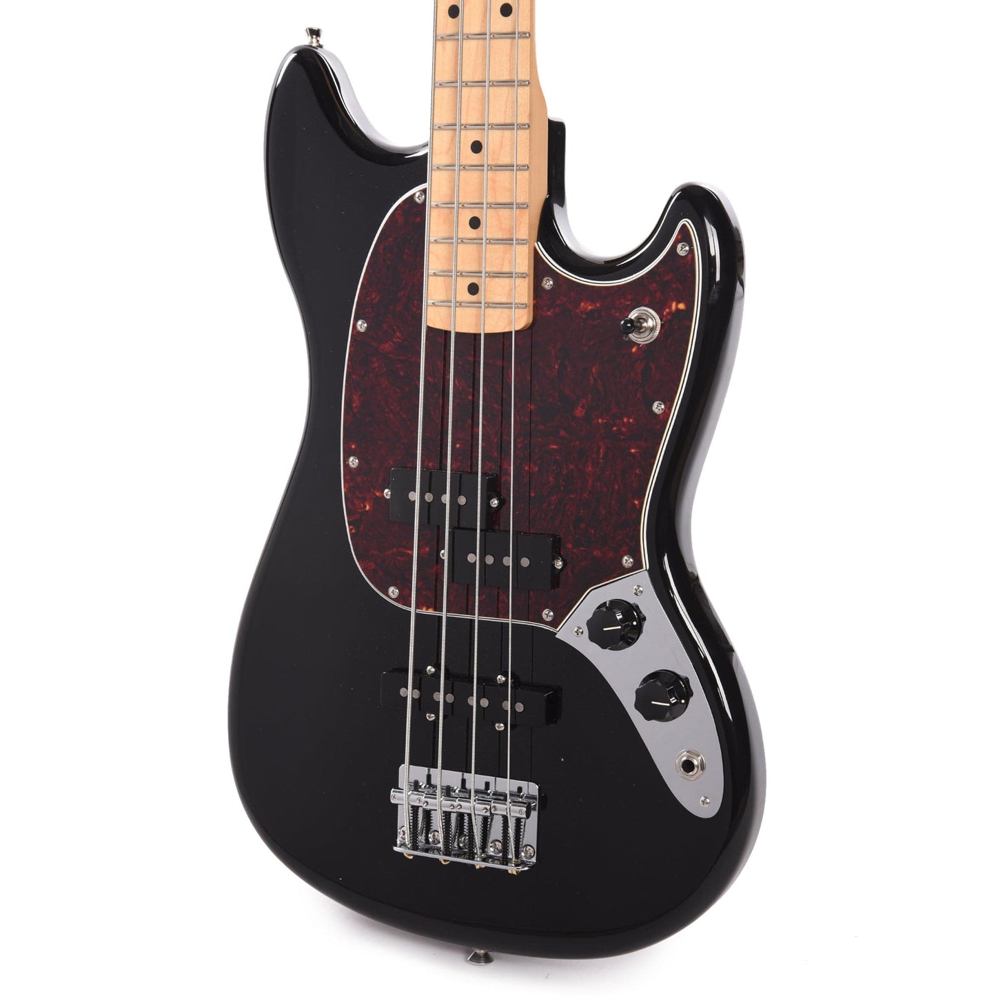 Fender Player Mustang Bass PJ Black w/Tortoise Pickguard Bass Guitars / Short Scale