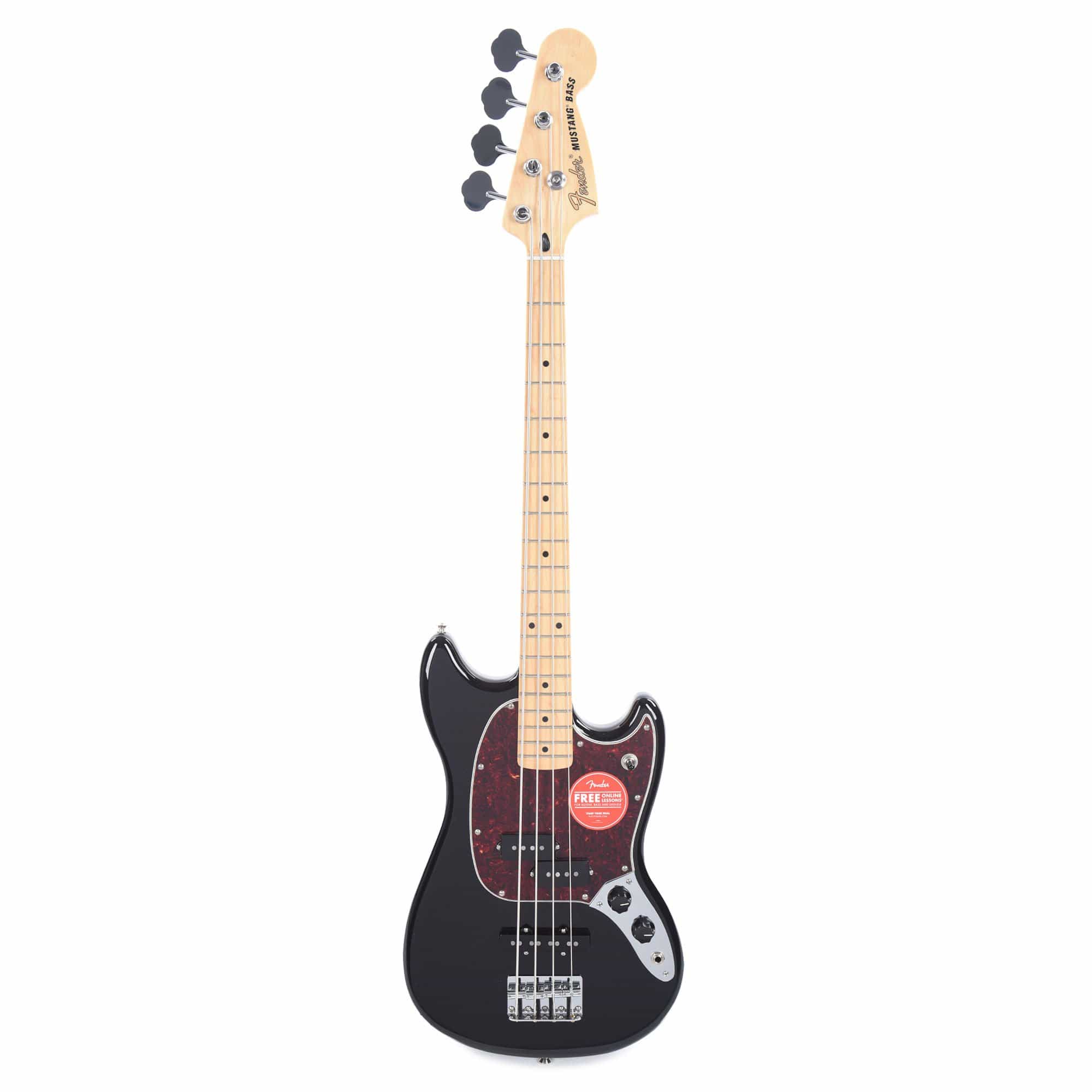 Fender Player Mustang Bass PJ Black w/Tortoise Pickguard Bass Guitars / Short Scale