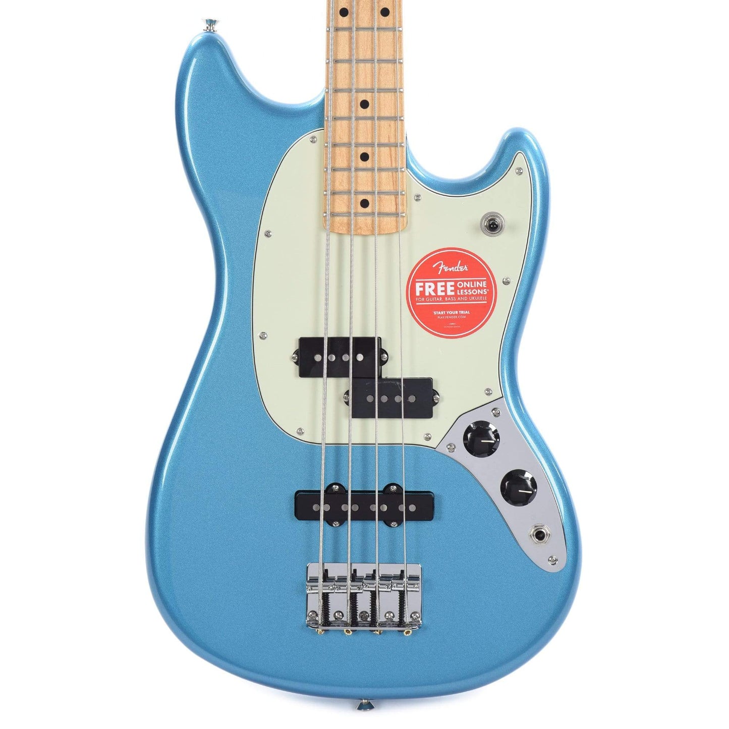 Fender Player Mustang Bass PJ Lake Placid Blue w/Mint Pickguard Bass Guitars / Short Scale