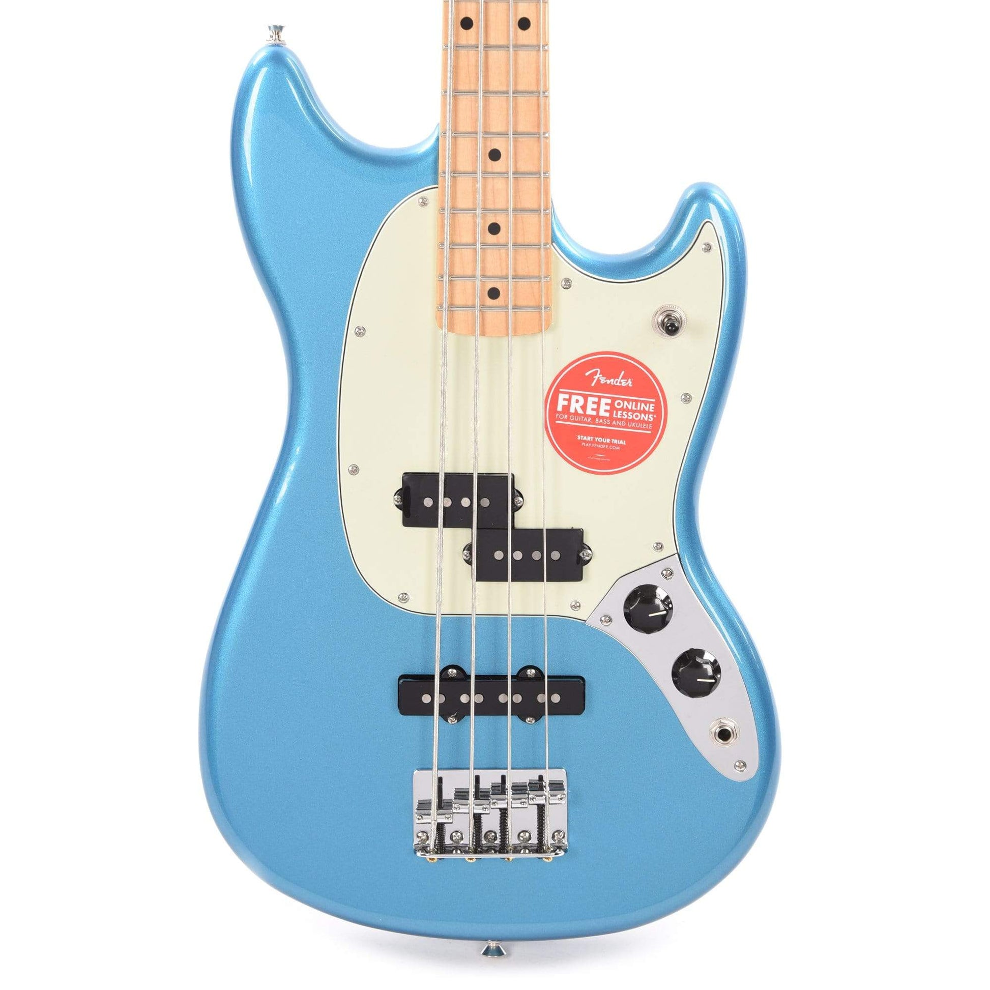 Fender Player Mustang Bass PJ Lake Placid Blue w/Mint Pickguard Bass Guitars / Short Scale
