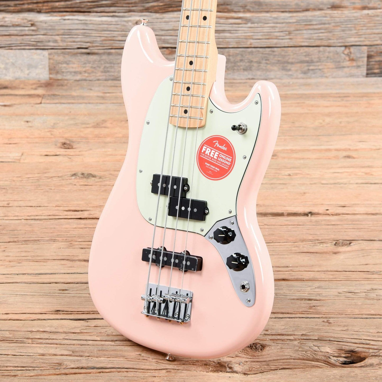 Fender Player Mustang Bass PJ Shell Pink w/3-Ply Mint Pickguard Bass Guitars / Short Scale