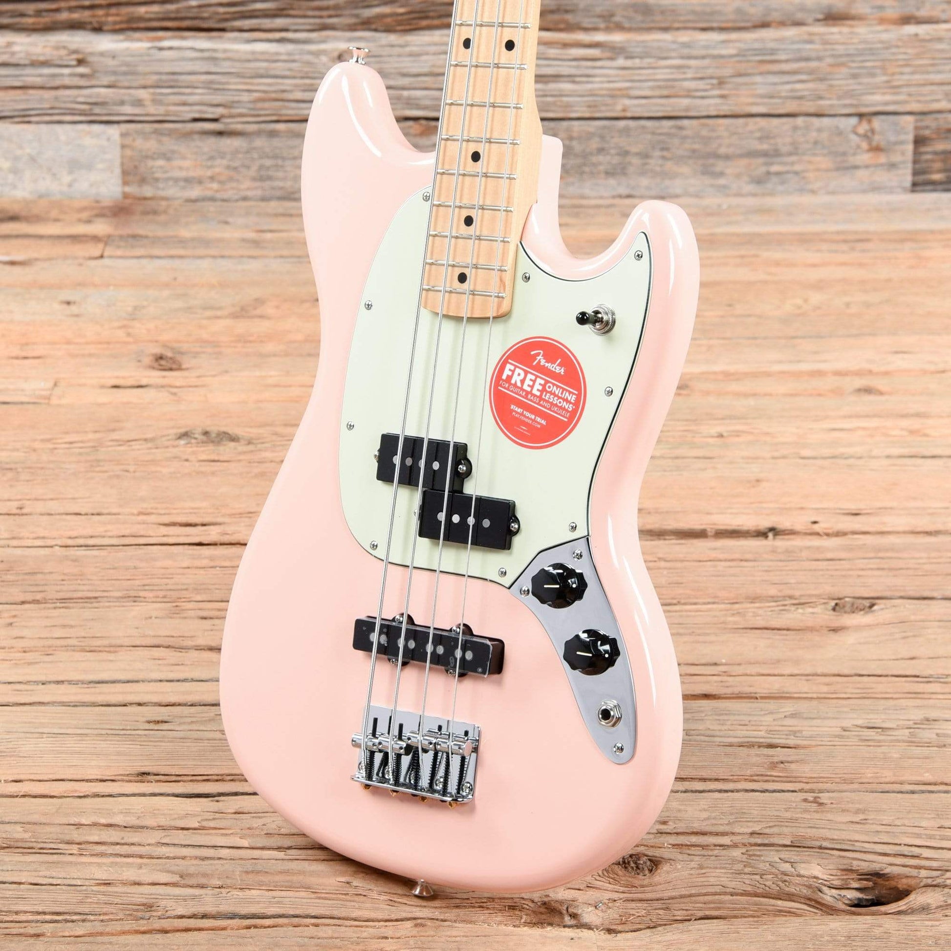Fender Player Mustang Bass PJ Shell Pink w/3-Ply Mint Pickguard Bass Guitars / Short Scale