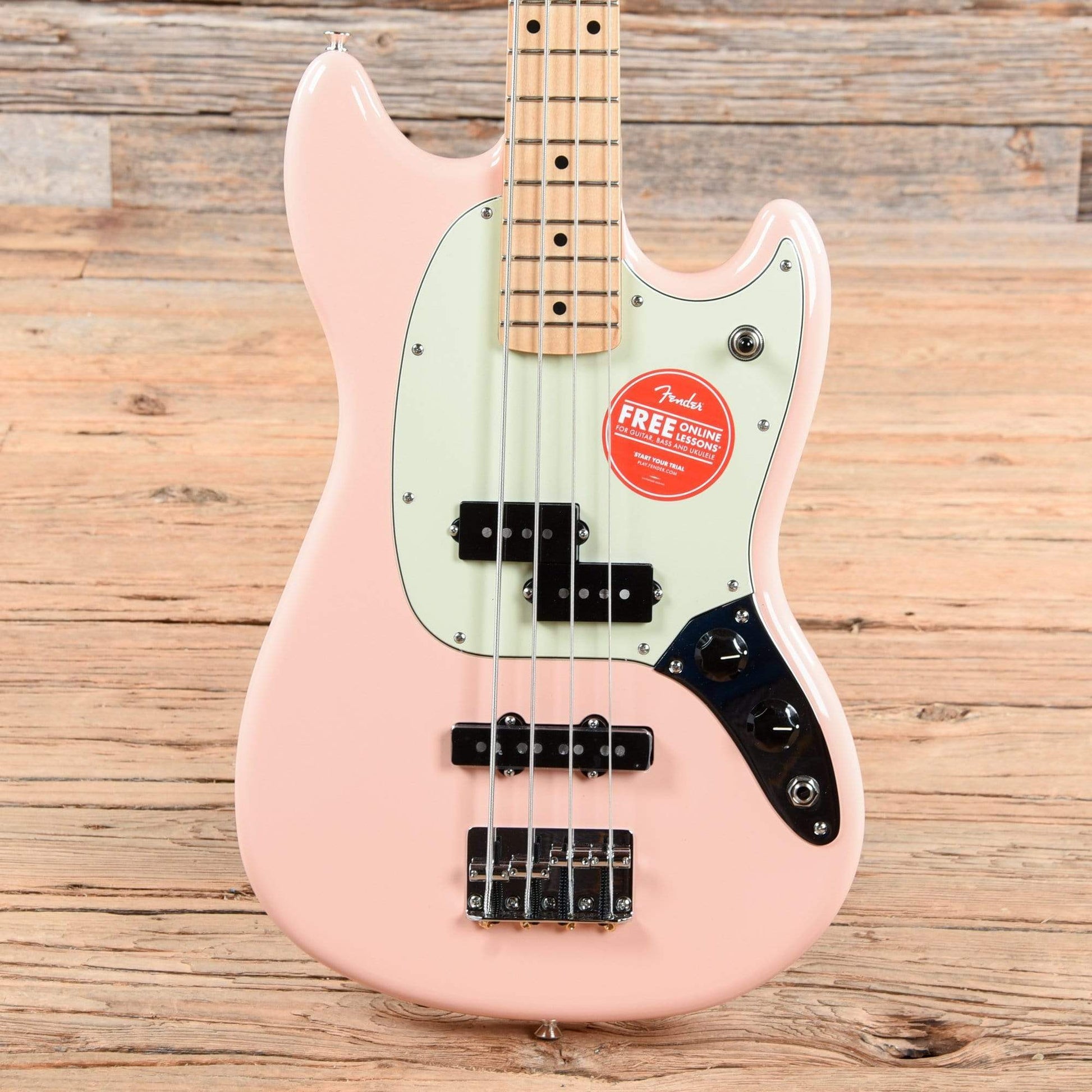 Fender Player Mustang Bass PJ Shell Pink w/3-Ply Mint Pickguard Bass Guitars / Short Scale