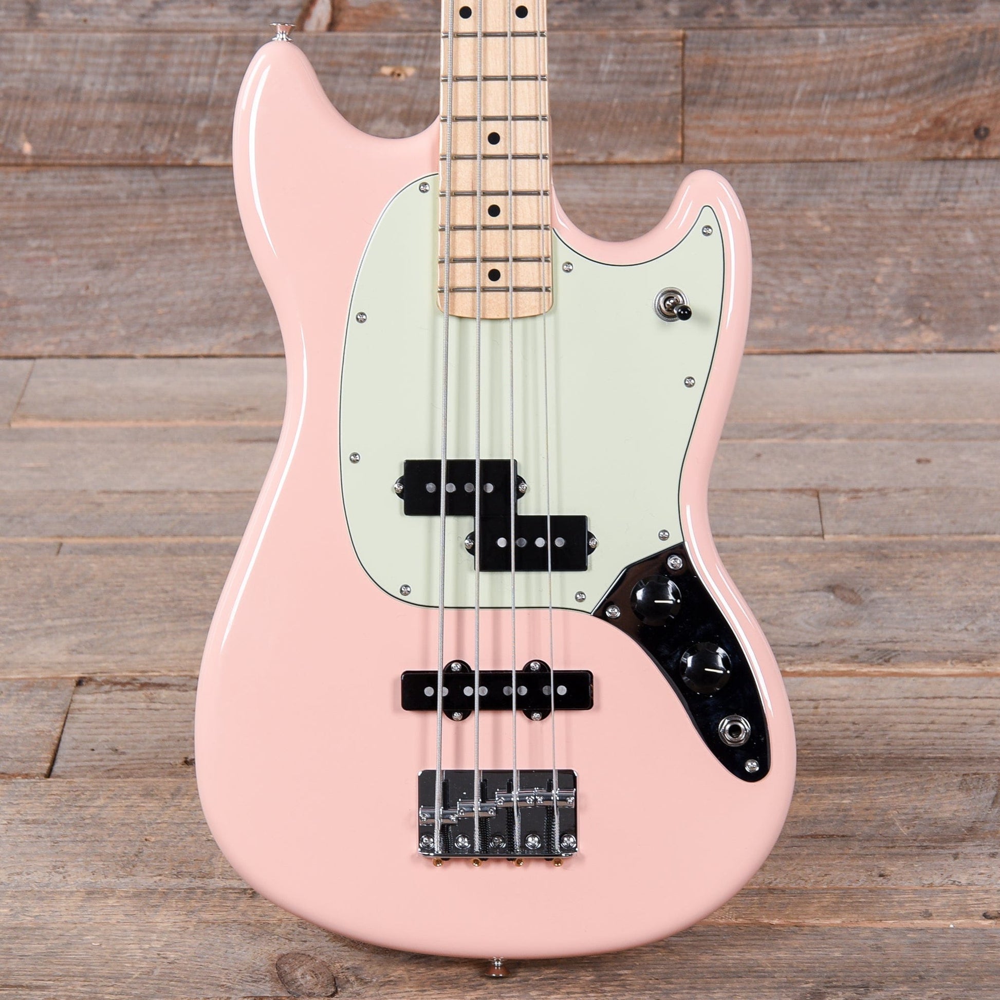 Fender Player Mustang Bass PJ Shell Pink w/3-Ply Mint Pickguard Bass Guitars / Short Scale