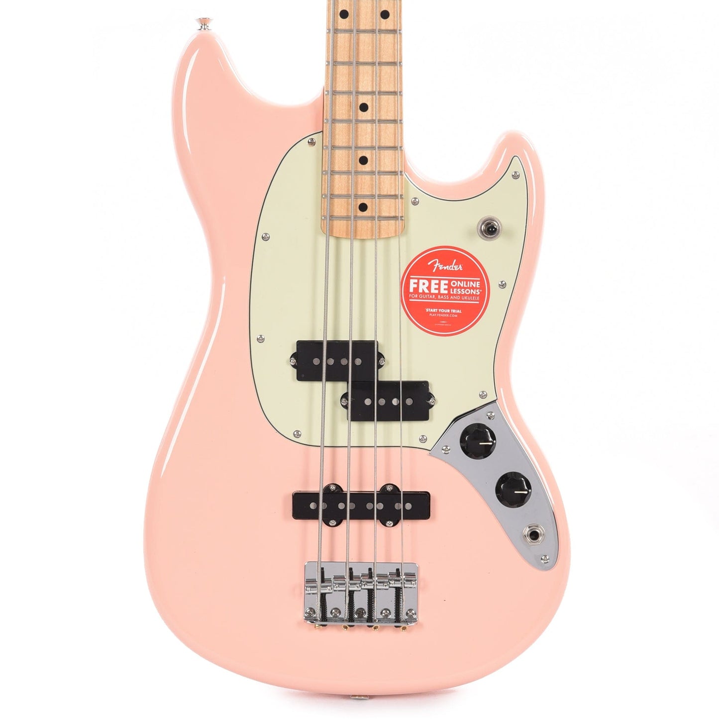 Fender Player Mustang Bass PJ Shell Pink w/Mint Pickguard Bass Guitars / Short Scale
