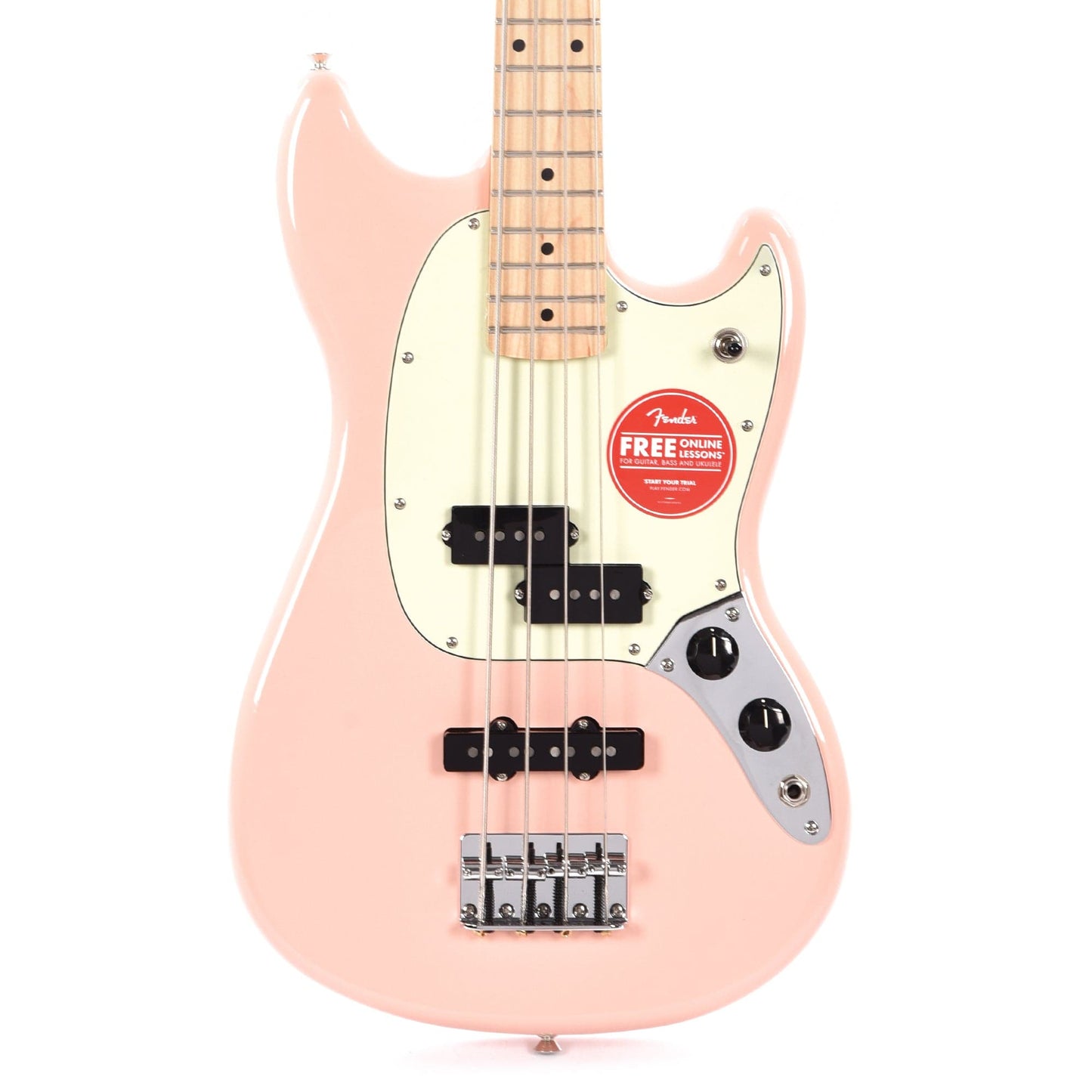 Fender Player Mustang Bass PJ Shell Pink w/Mint Pickguard Bass Guitars / Short Scale