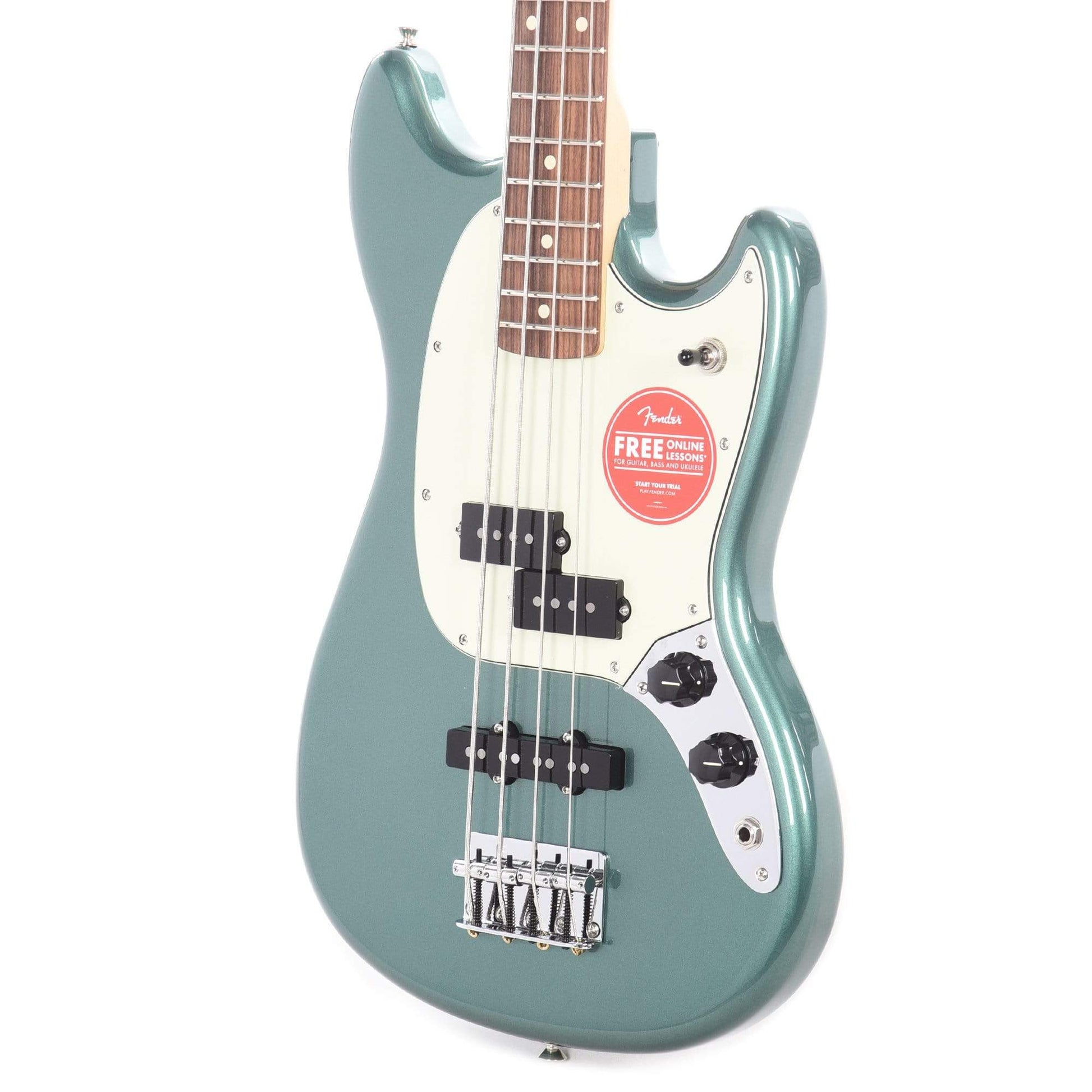 Fender Player Mustang Bass PJ Sherwood Green w/3-Ply Mint Pickguard Bass Guitars / Short Scale