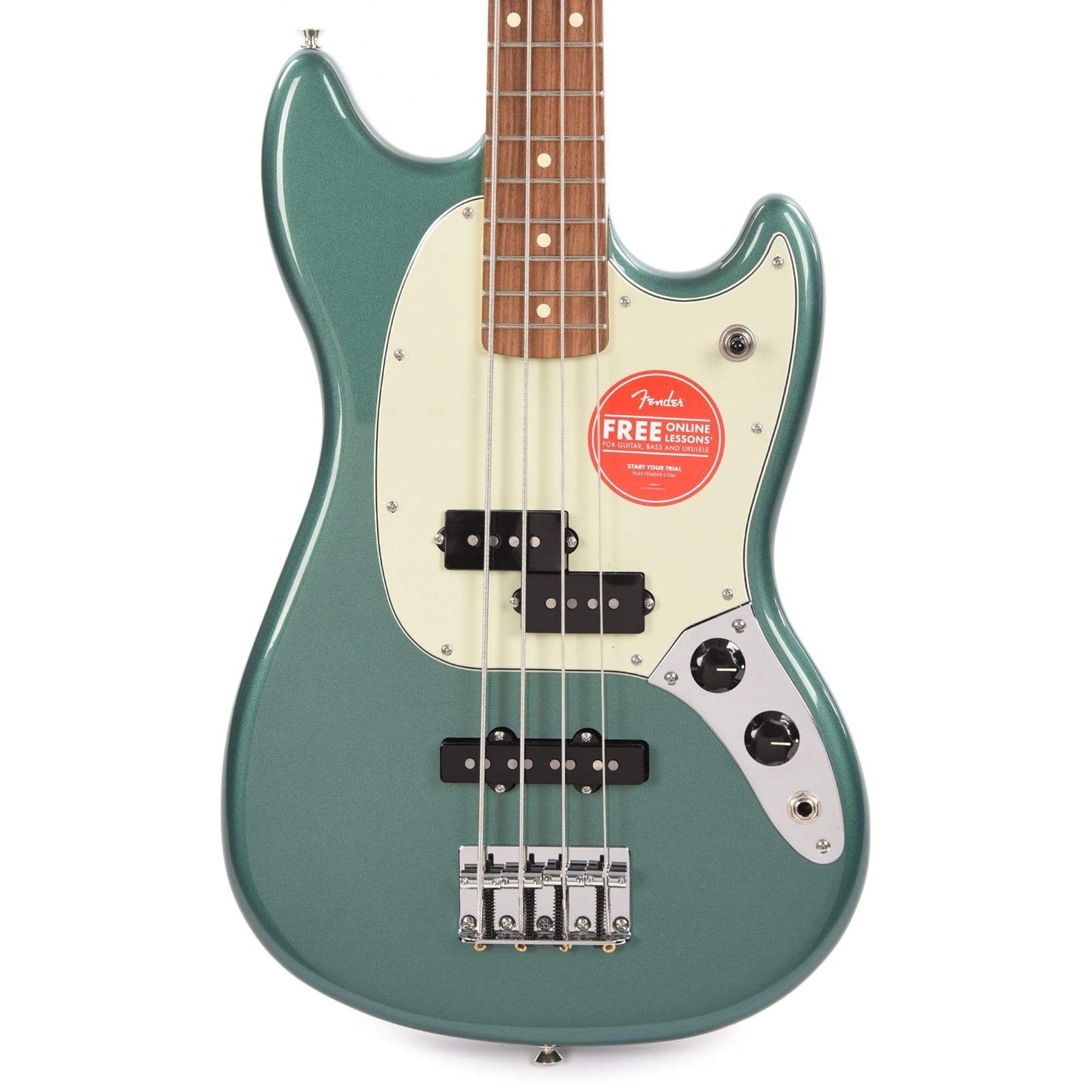 Fender Player Mustang Bass PJ Sherwood Green w/3-Ply Mint Pickguard Bass Guitars / Short Scale