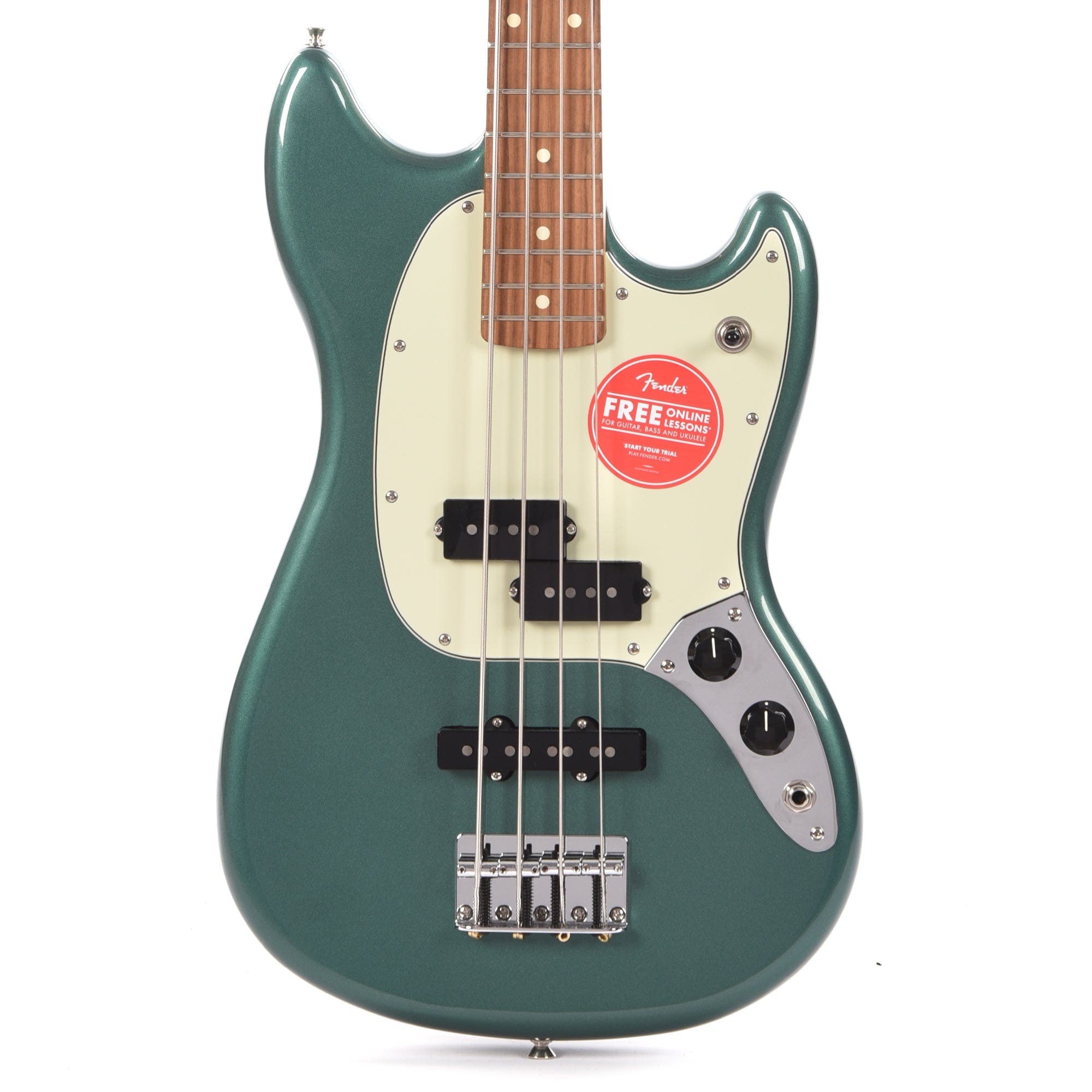 Fender Player Mustang Bass PJ Sherwood Green w/3-Ply Mint Pickguard Bass Guitars / Short Scale