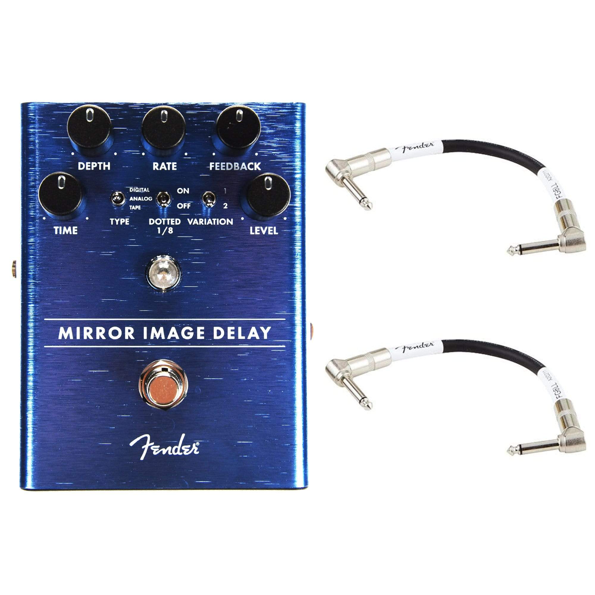 Fender Mirror Image Delay Pedal Bundle w/ Patch Cables Effects and Pedals / Delay